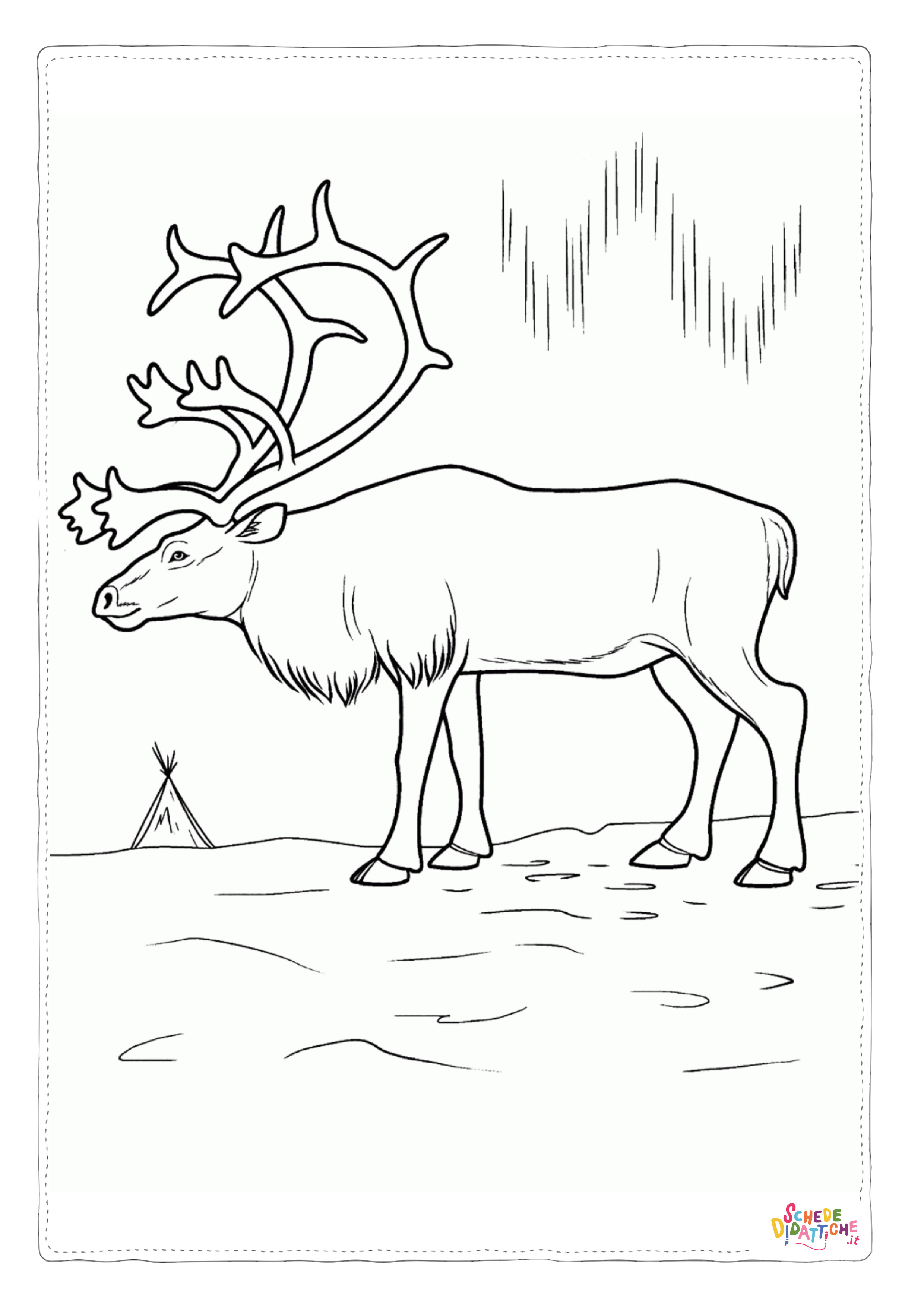 Disegno "Disegno di renna da stampare e colorare" Disegno di renna da stampare e colorare
