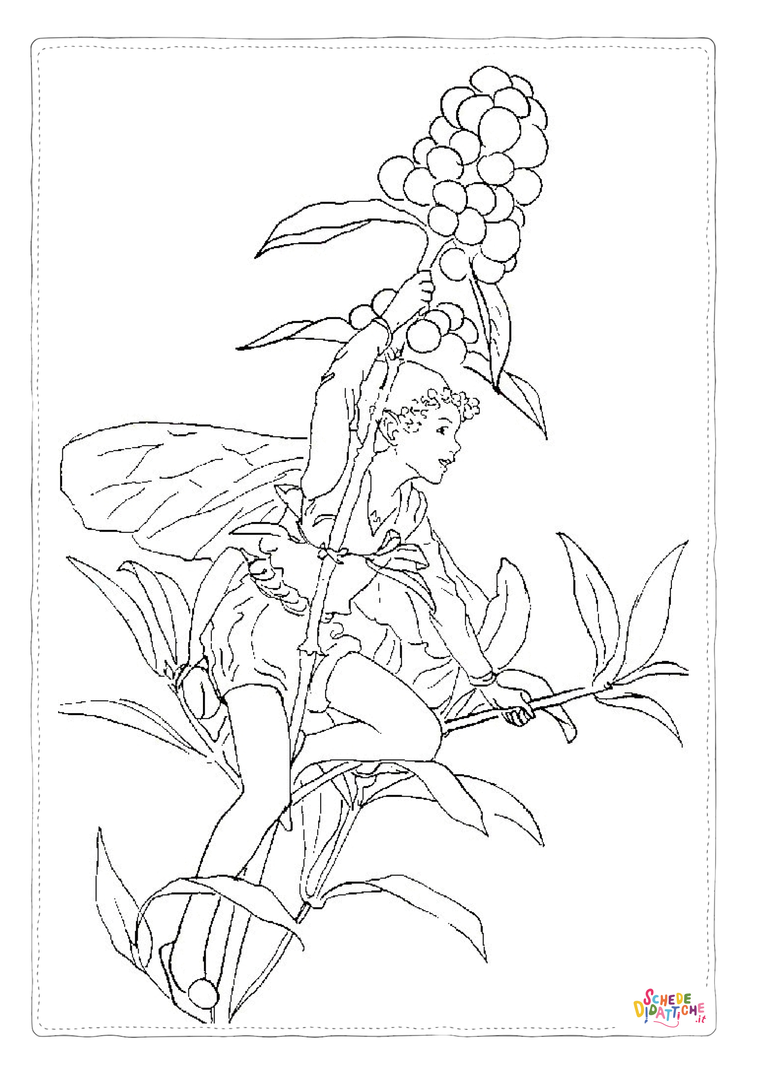 Disegno "Disegno di fata da stampare e colorare 12" Disegno di fata da stampare e colorare 12