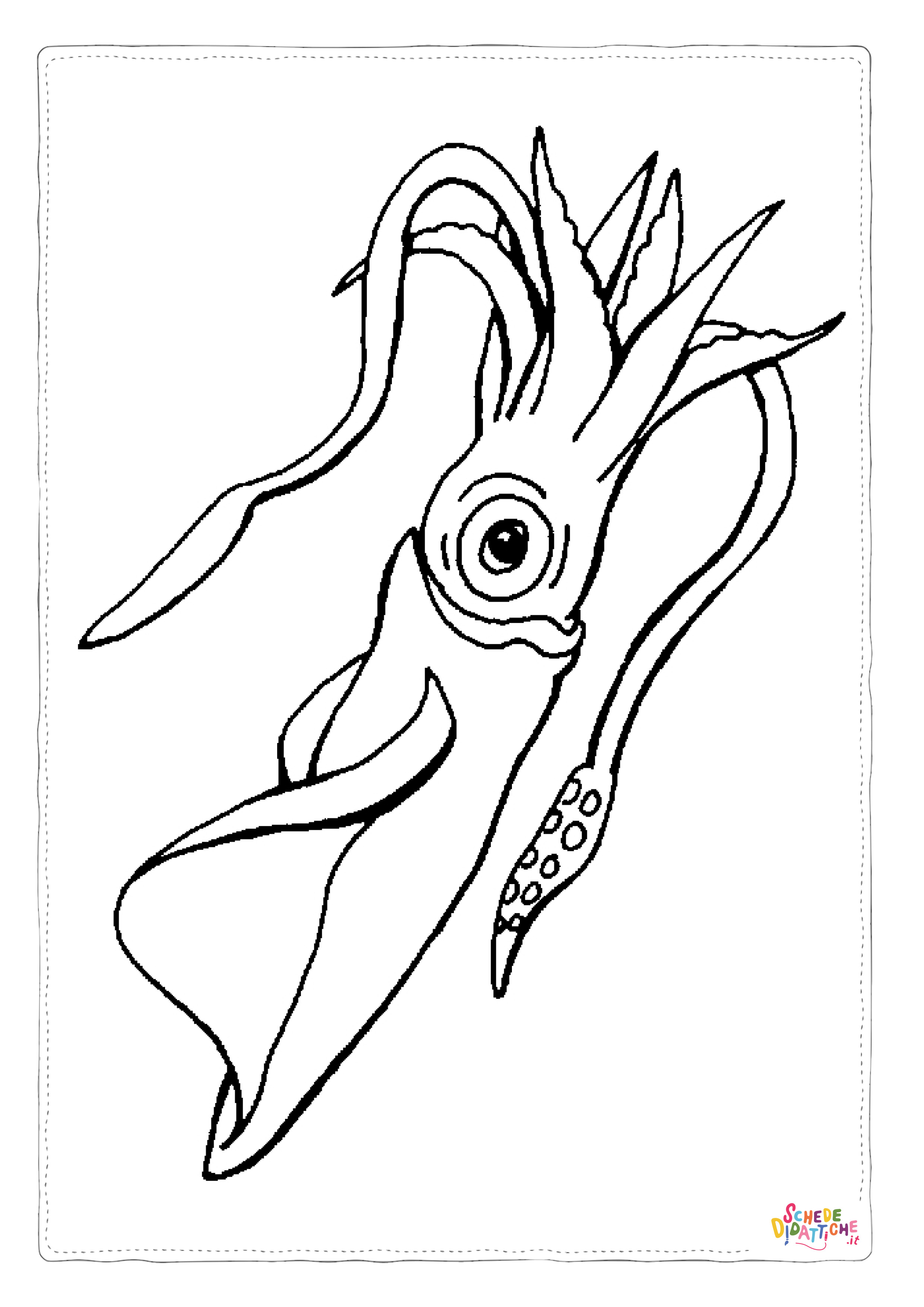 Disegno "Disegno di piovra da stampare e colorare" Disegno di piovra da stampare e colorare