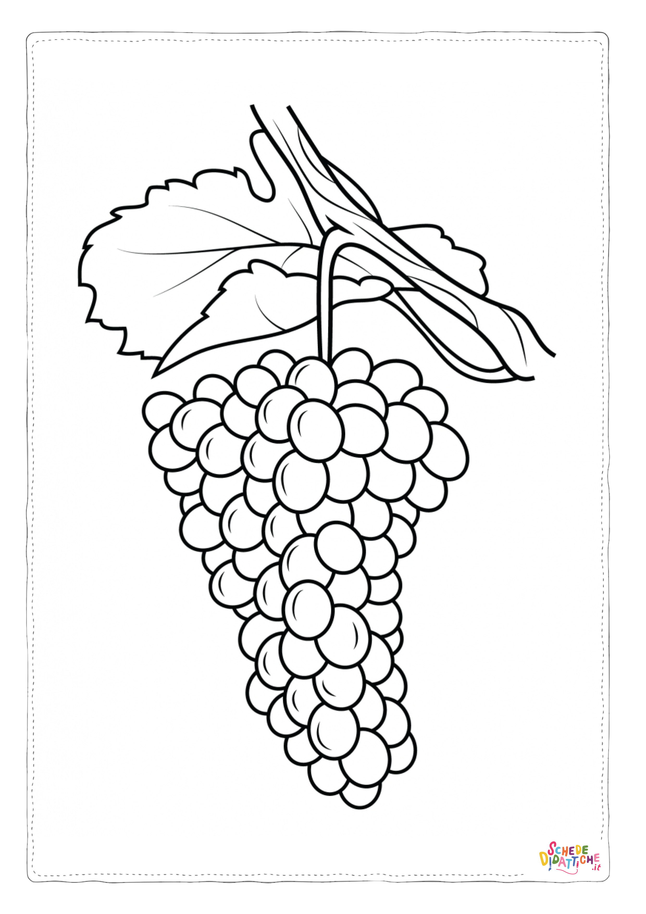 Disegno "Disegno di uva da stampare e colorare 11" Disegno di uva da stampare e colorare 11