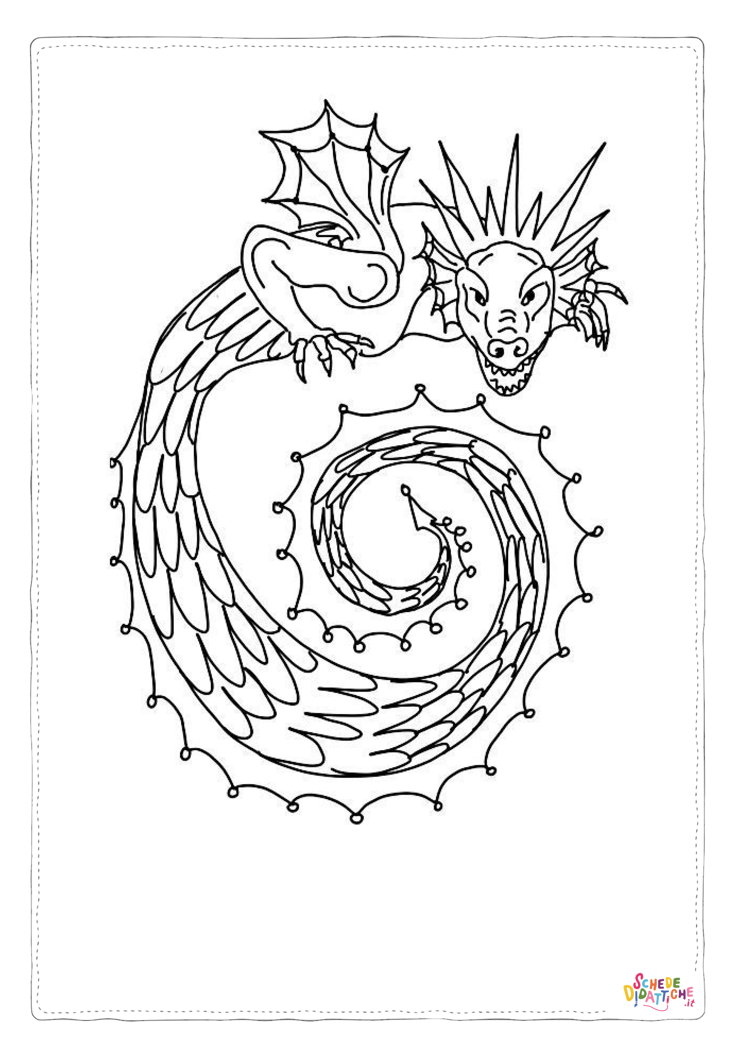 Disegno di dragone da stampare e colorare 78