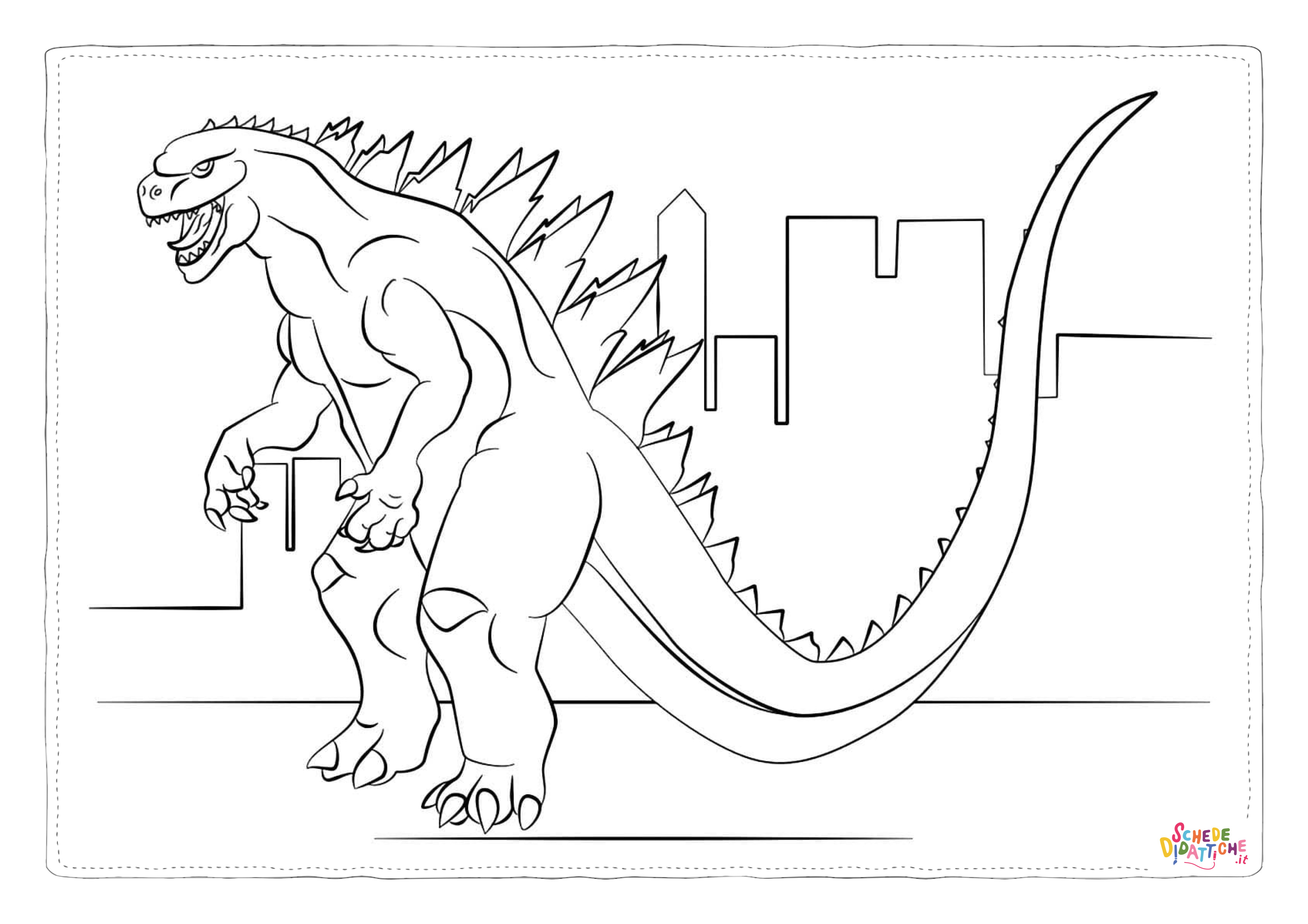 Disegno di Godzilla da stampare e colorare 28