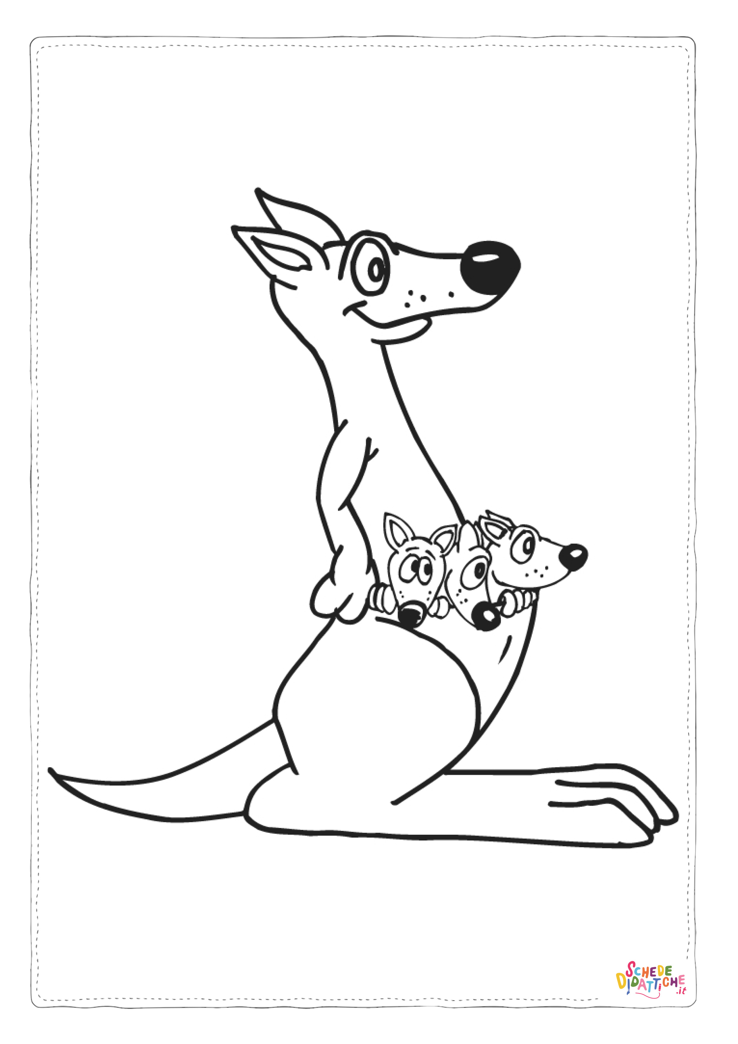 Disegno "Disegno di canguro da stampare e colorare 5" Disegno di canguro da stampare e colorare 5