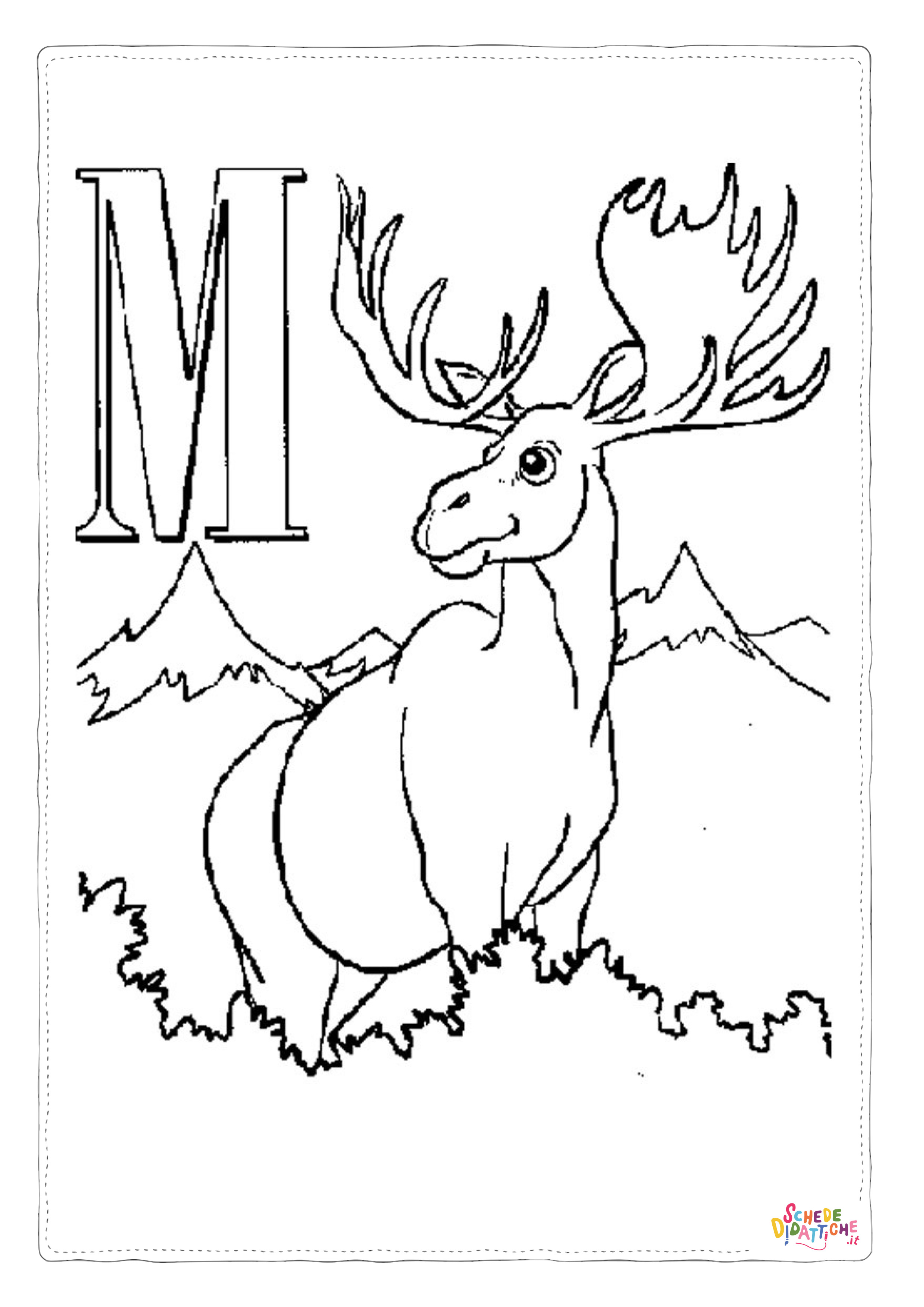 Disegno "Disegno di alce da stampare e colorare 9" Disegno di alce da stampare e colorare 9