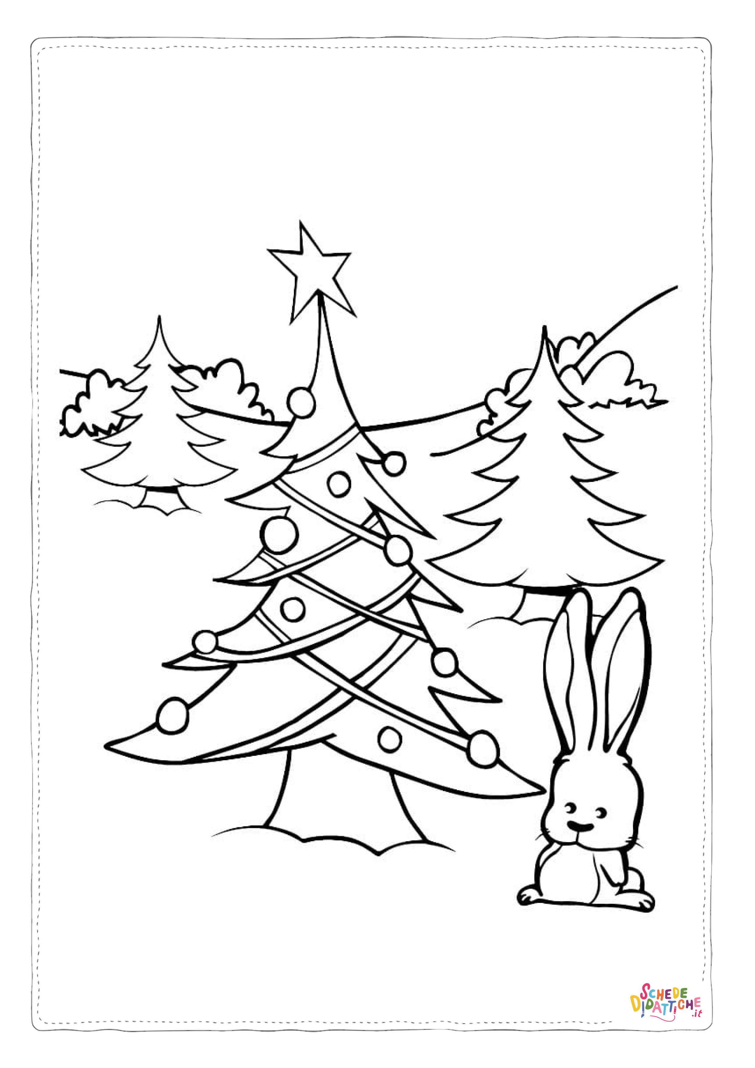 Disegno "Disegno di albero di Natale da stampare e colorare 124" Disegno di albero di Natale da stampare e colorare 124