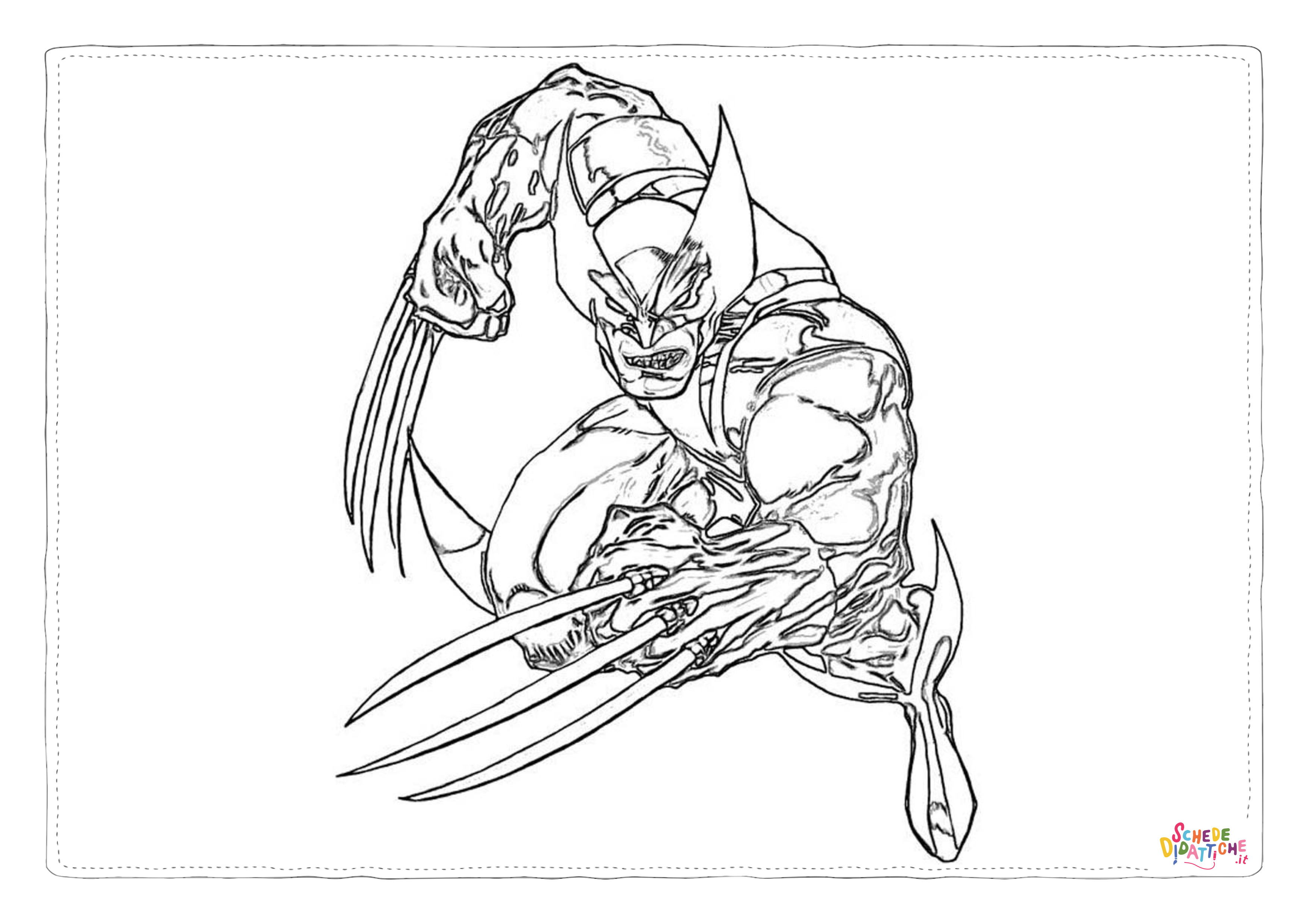 Disegno di Wolverine da stampare e colorare 3