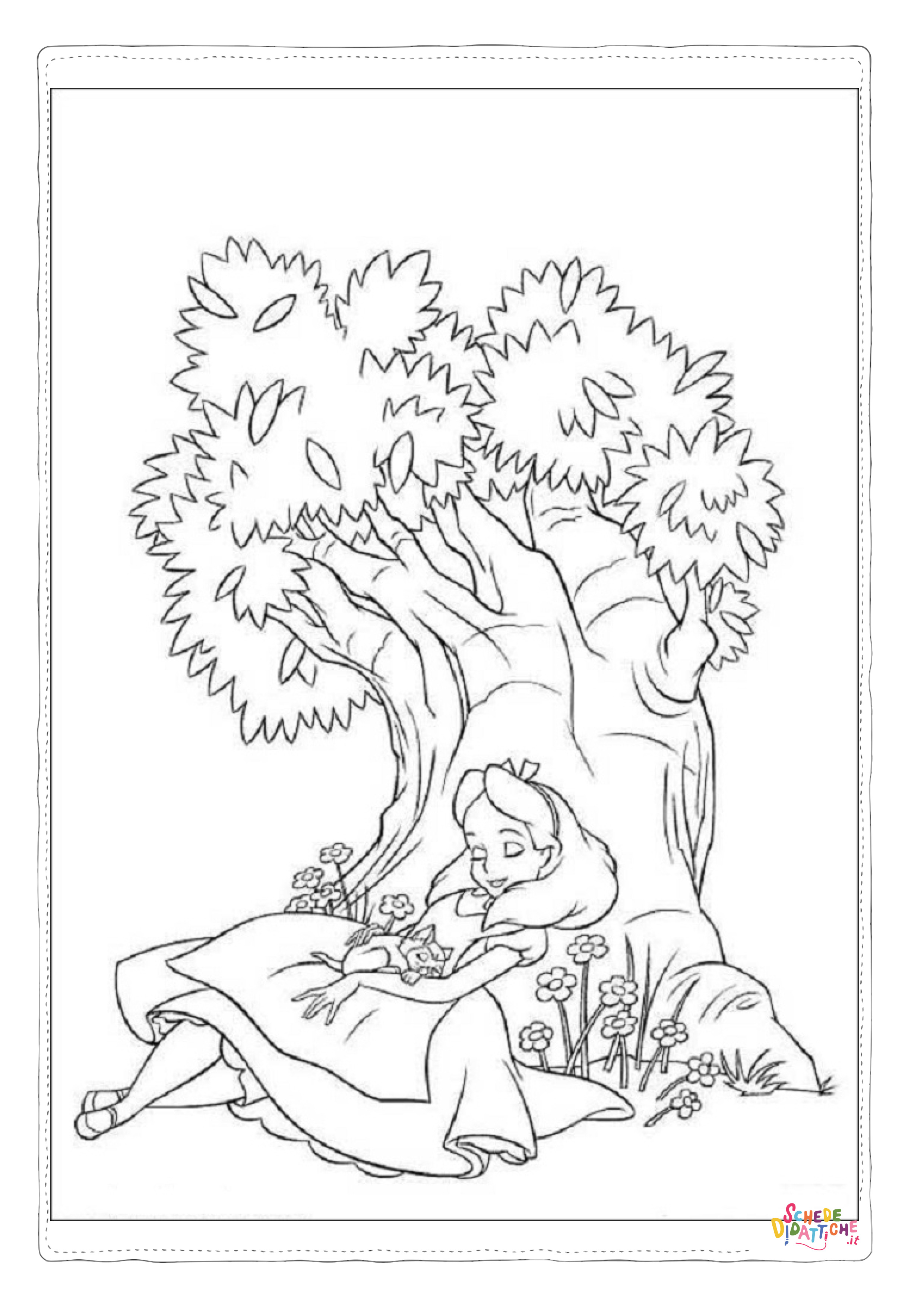 Disegno di Alice nel paese delle meraviglie da stampare e colorare 21