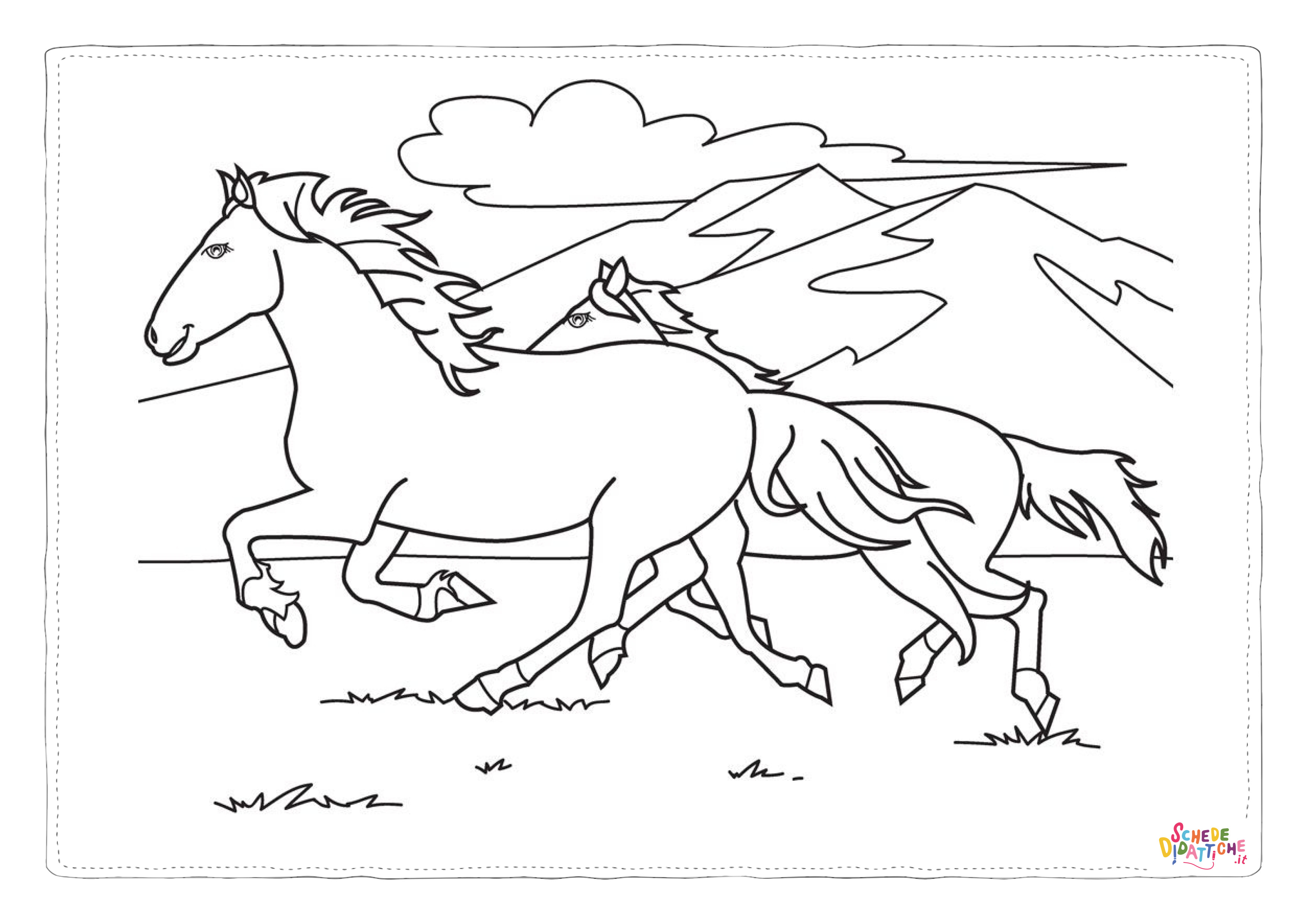 Disegno "Disegno di cavallo da stampare e colorare 8" Disegno di cavallo da stampare e colorare 8