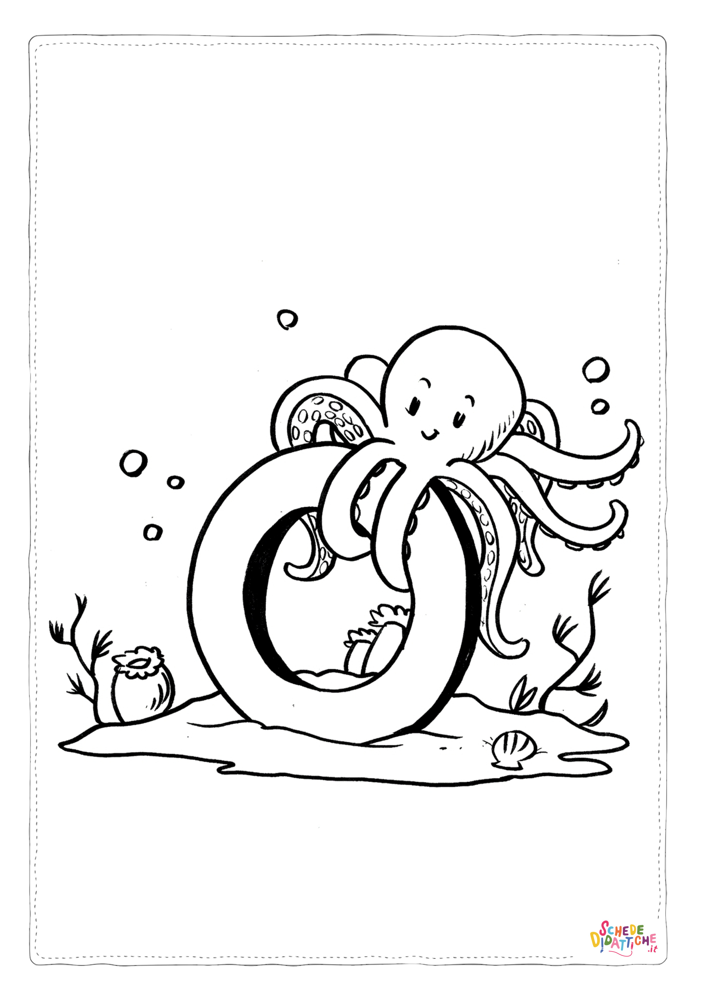 Disegno "Disegno di polpo da stampare e colorare 28" Disegno di polpo da stampare e colorare 28
