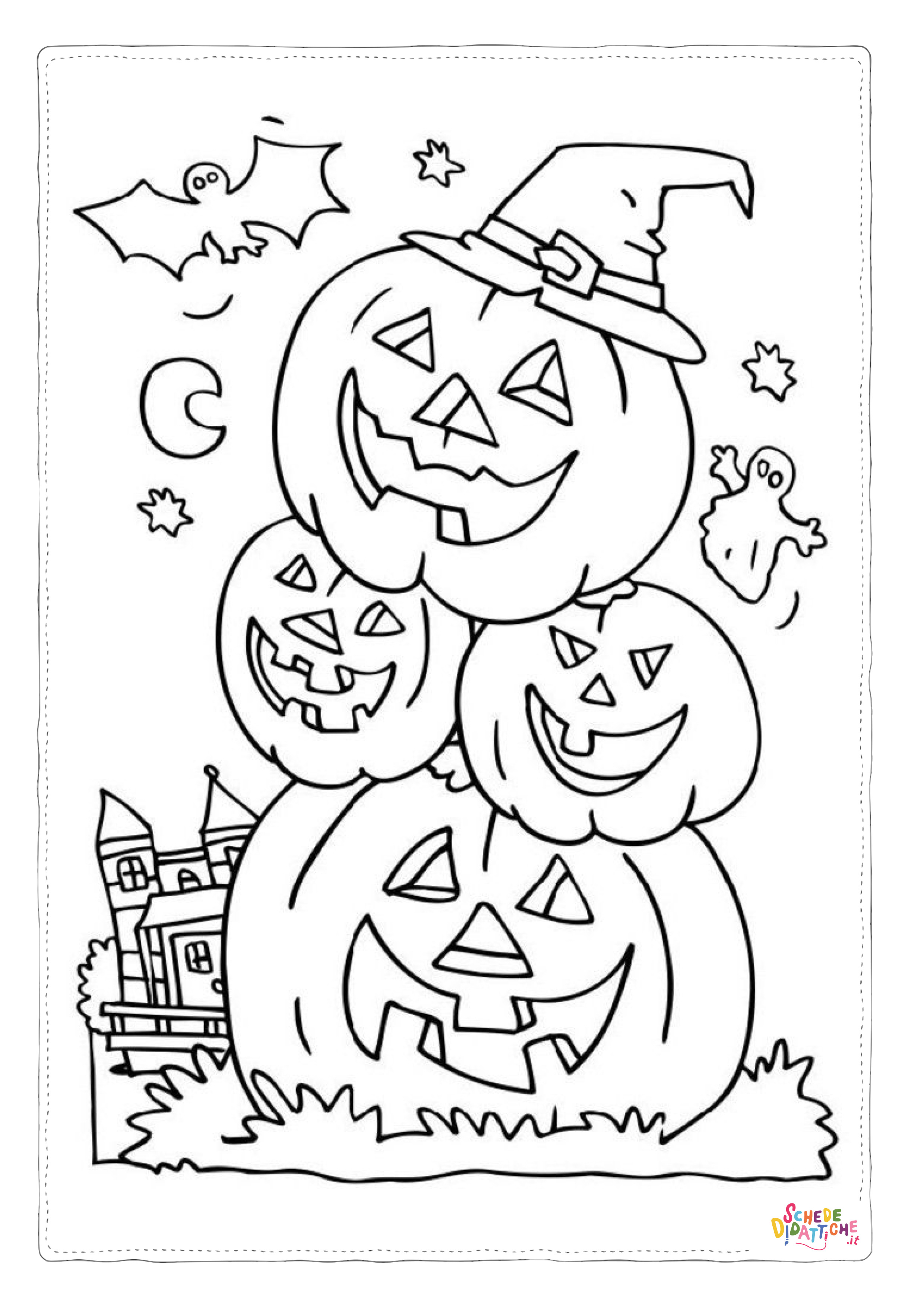 Disegno di zucca di Halloween da stampare e colorare 51