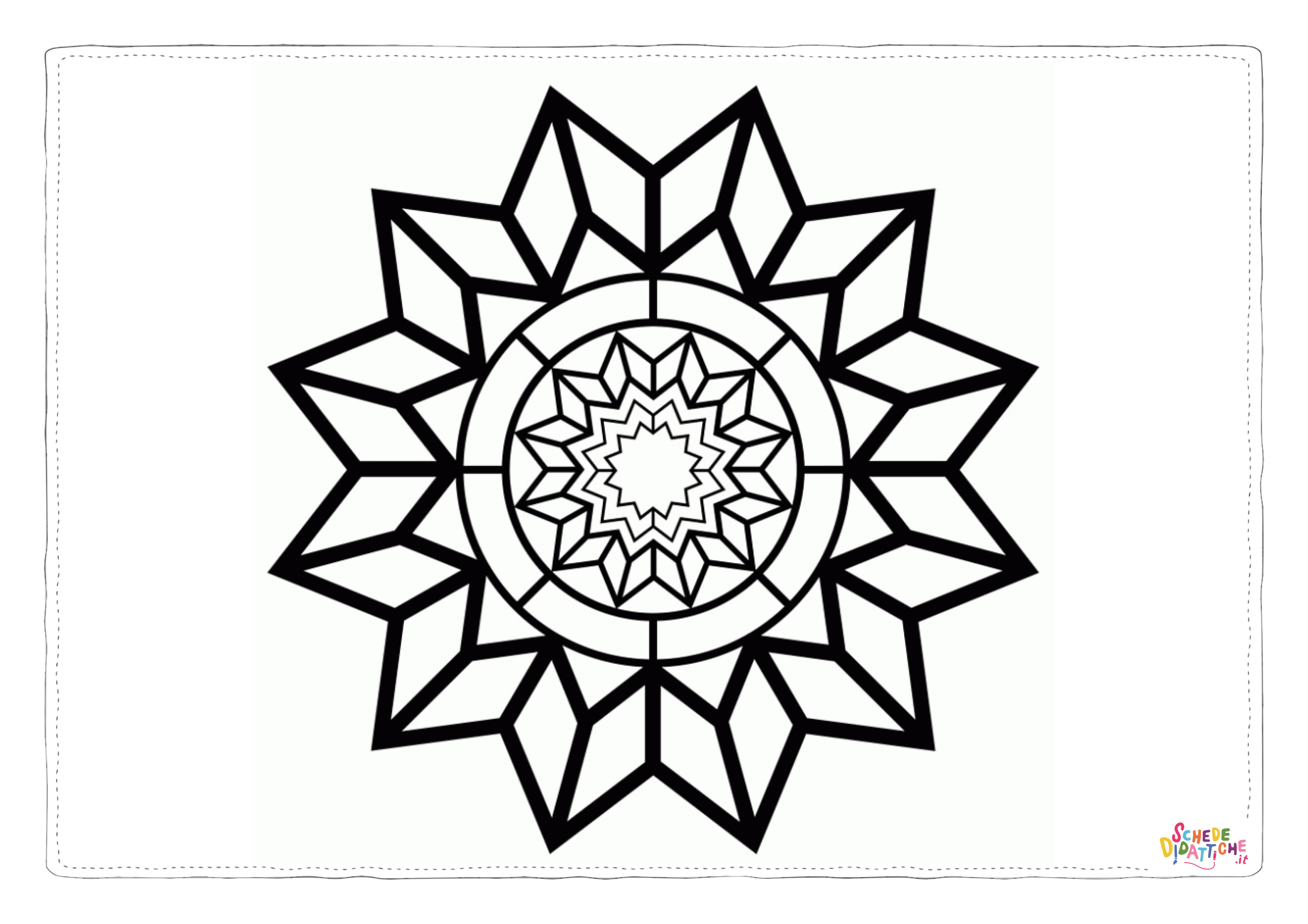 Disegno "Disegno di mandala da stampare e colorare 1252" Disegno di mandala da stampare e colorare 1252