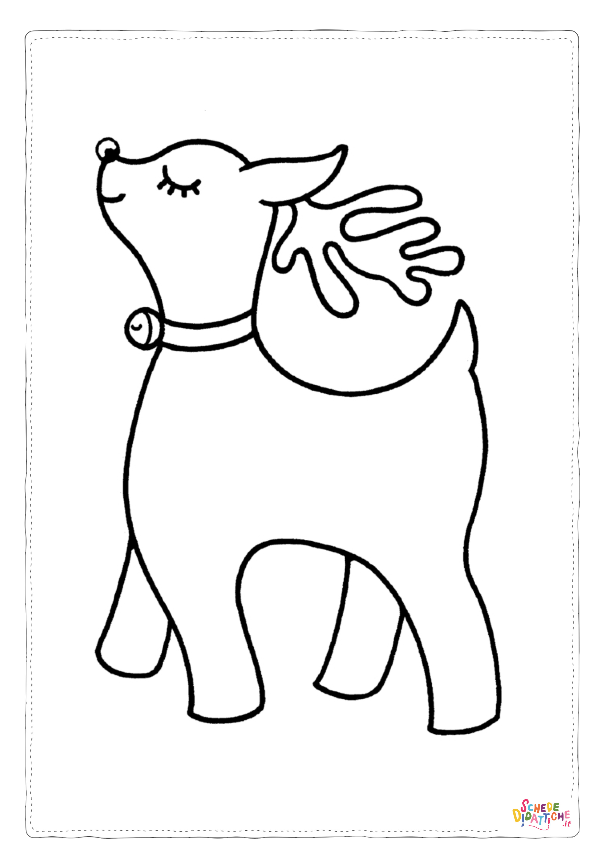 Disegno "Disegno di renna di Natale da stampare e colorare 5" Disegno di renna di Natale da stampare e colorare 5