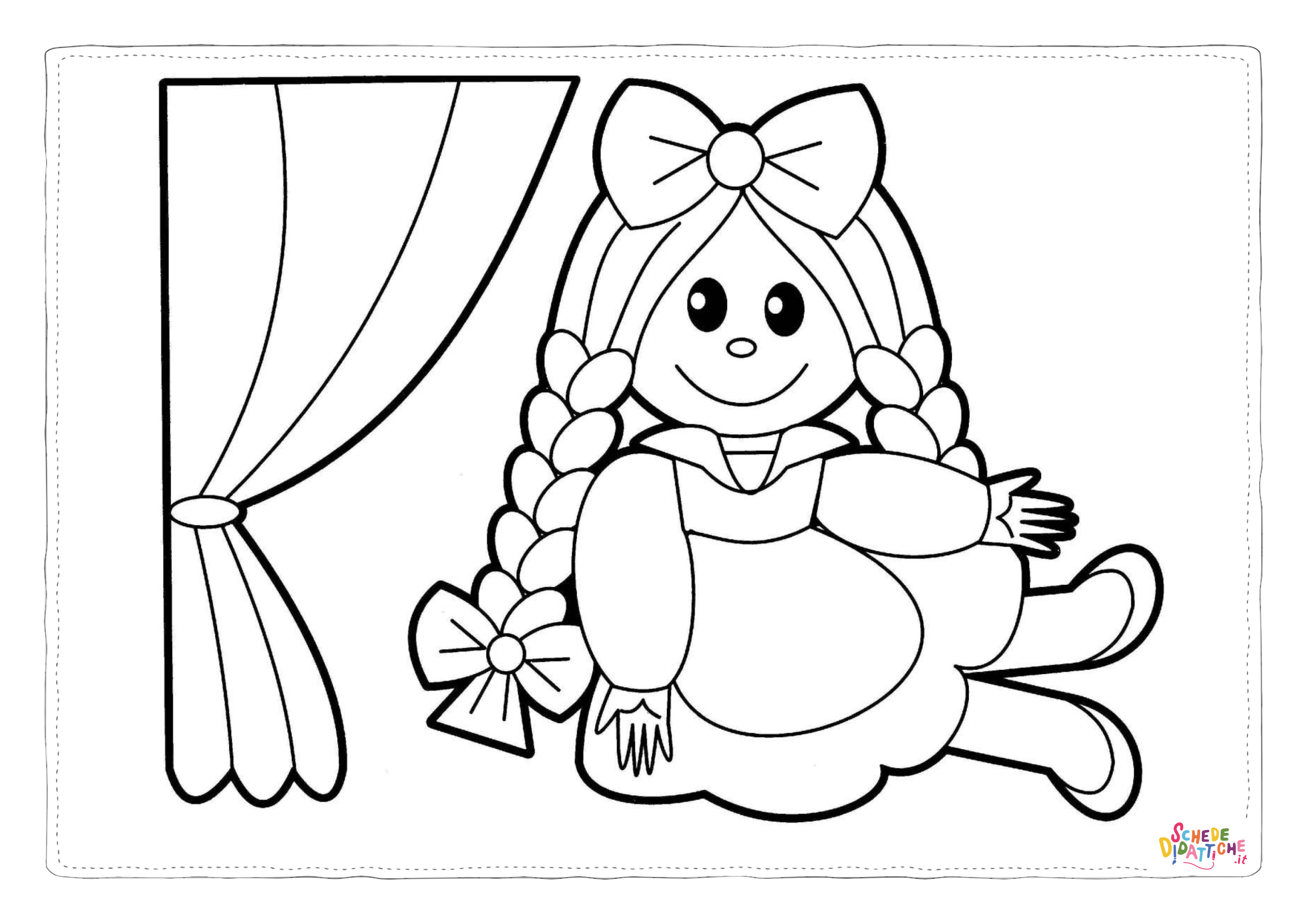 Disegno "Disegno di bambola da stampare e colorare 6" Disegno di bambola da stampare e colorare 6