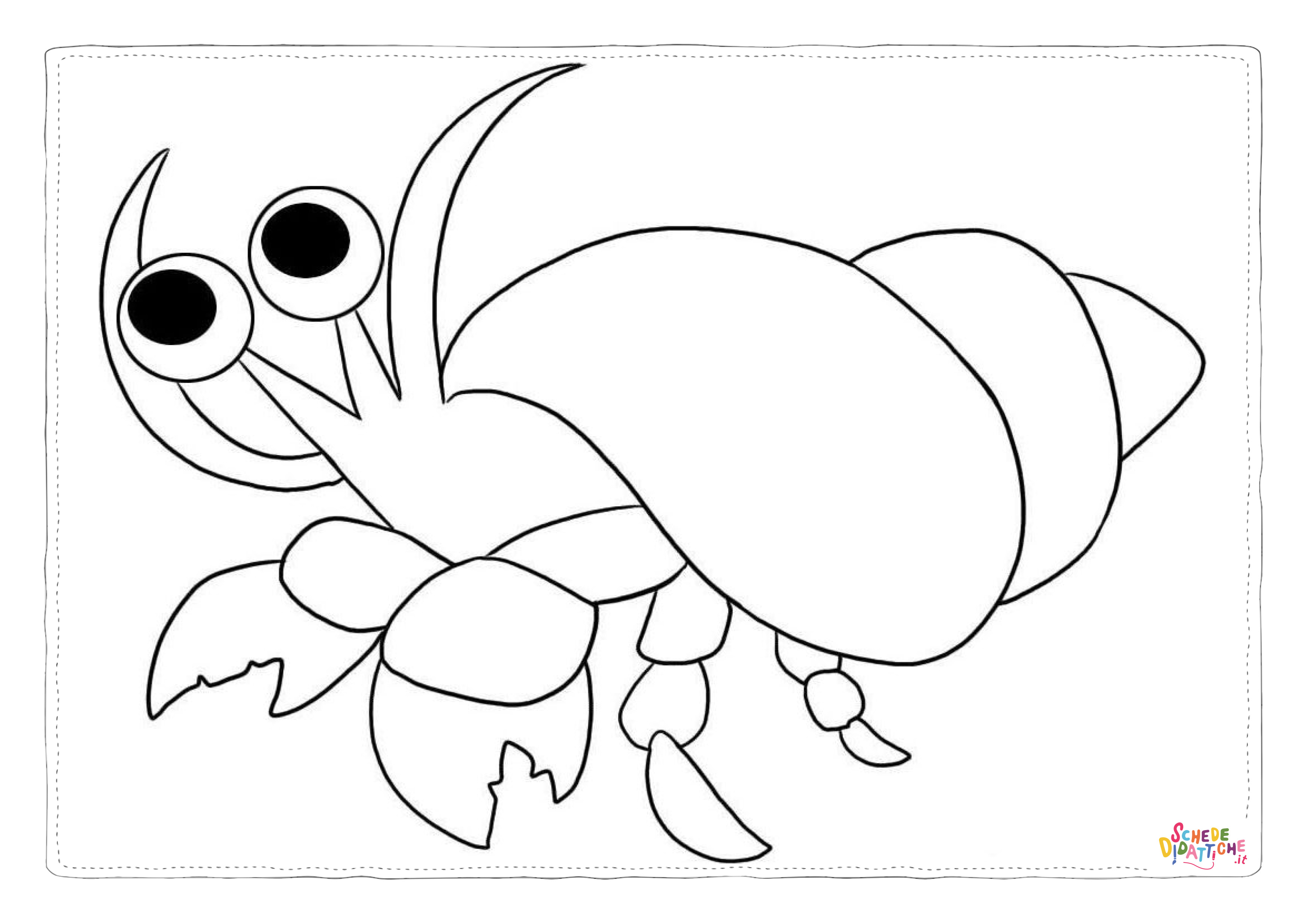 Disegno "Disegno di paguro da stampare e colorare 8" Disegno di paguro da stampare e colorare 8