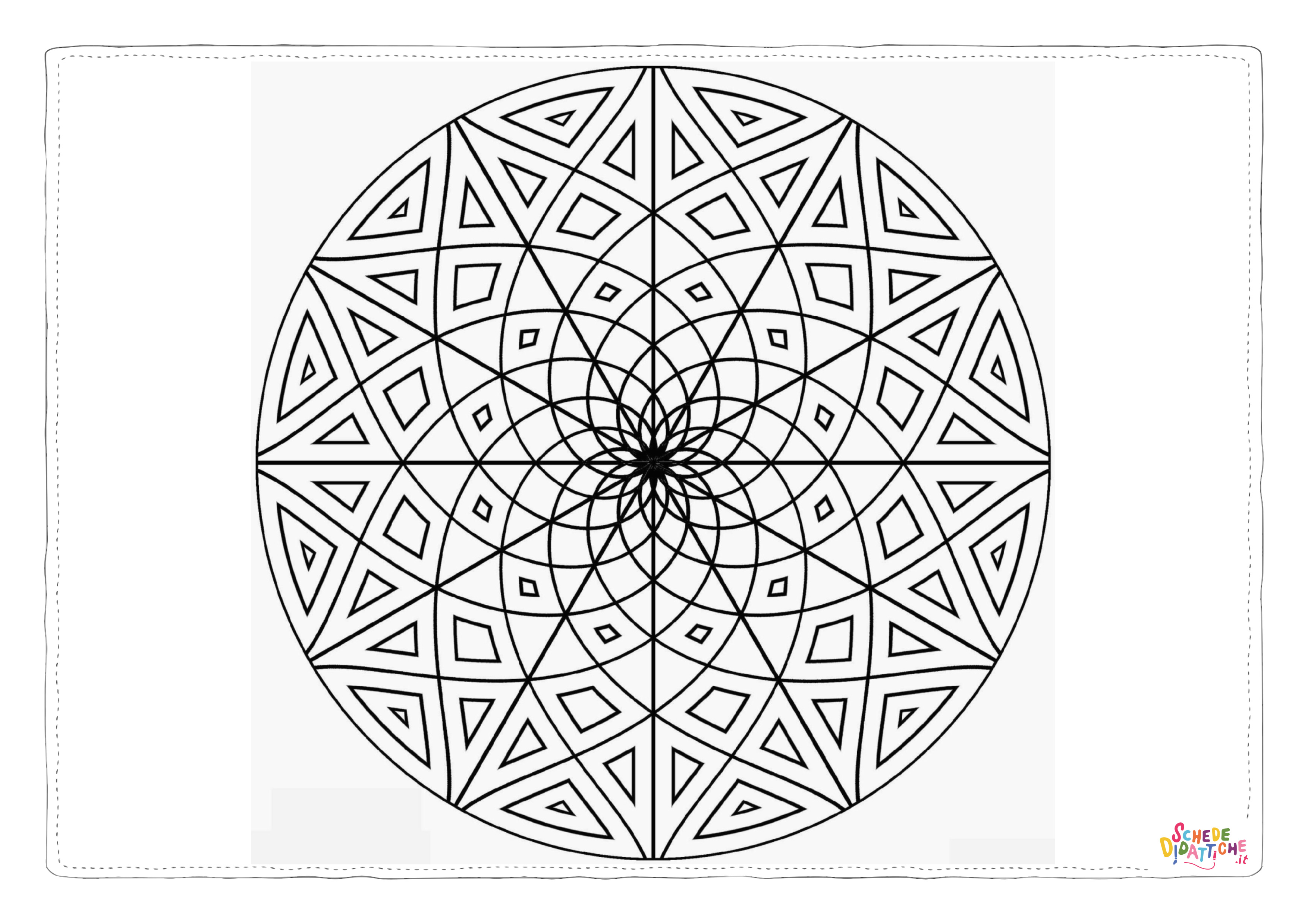 Disegno "Disegno di mandala da stampare e colorare 1121" Disegno di mandala da stampare e colorare 1121