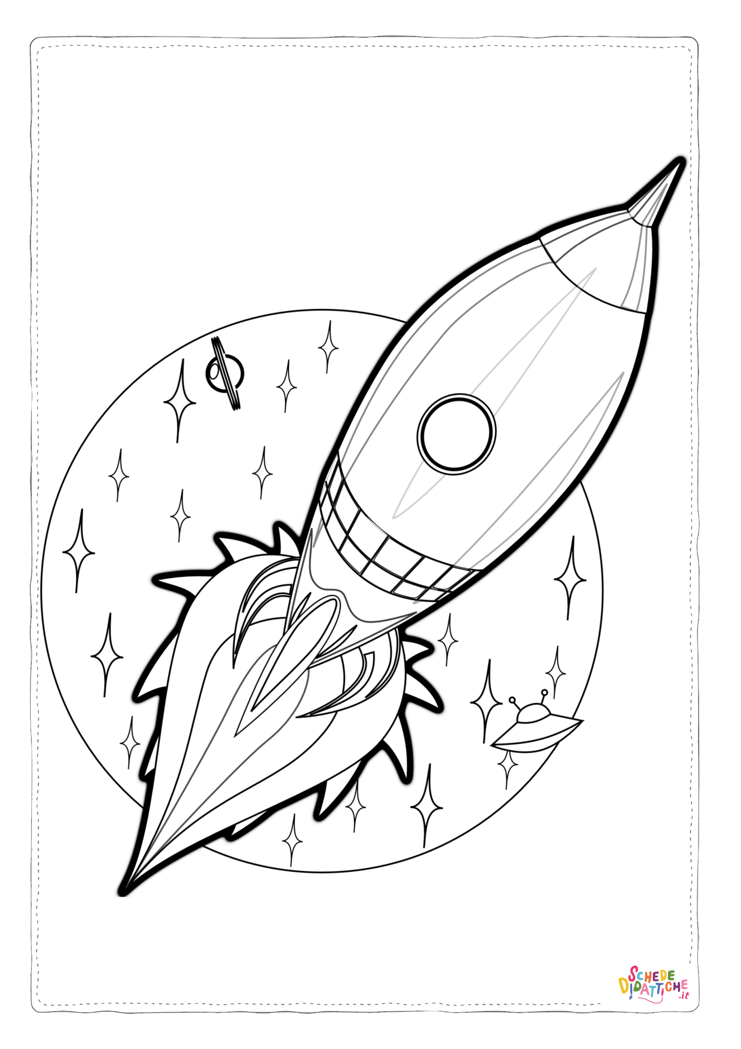 Disegno di astronave da stampare e colorare 16