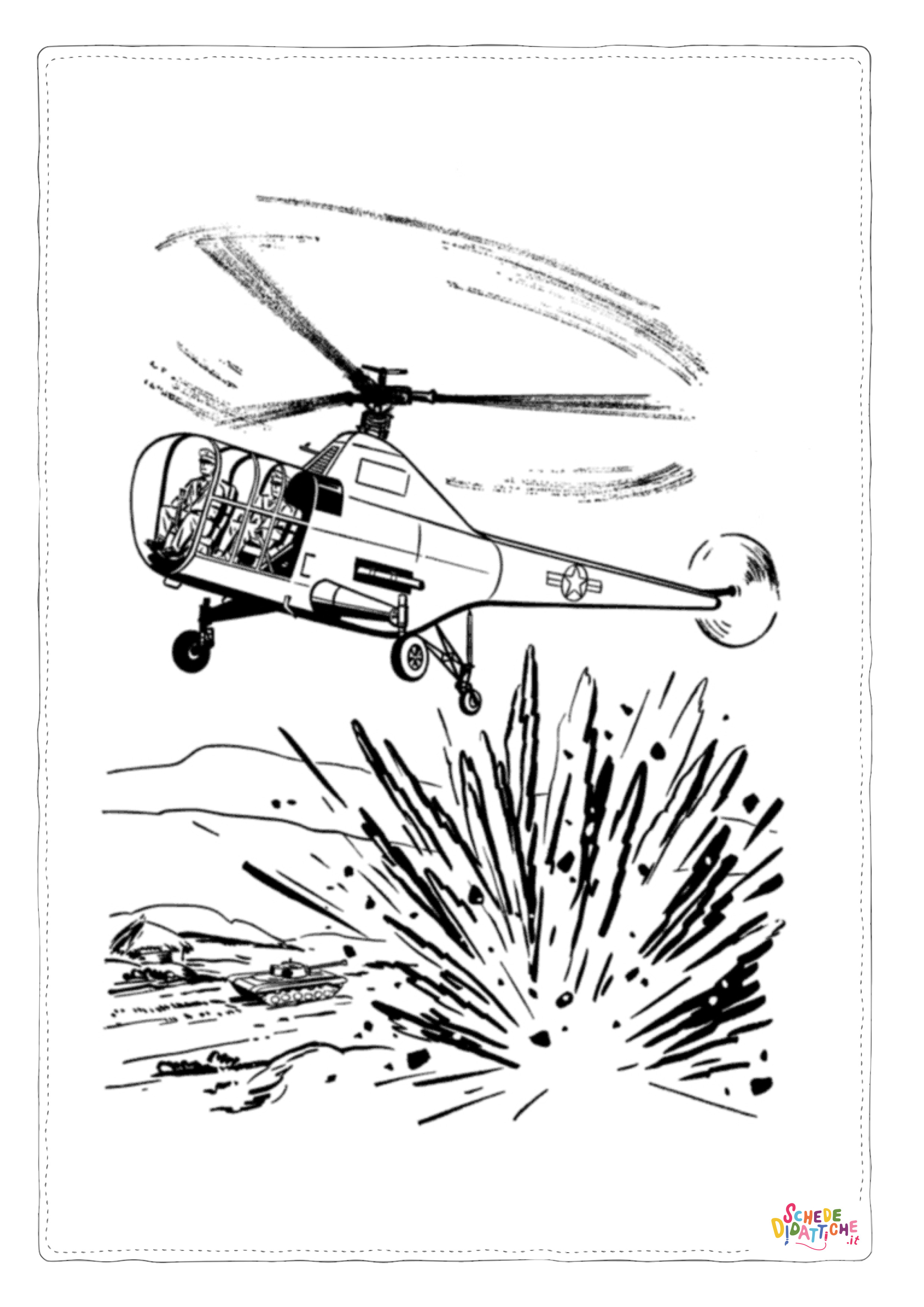 Disegno "Disegno di elicottero da stampare e colorare 22" Disegno di elicottero da stampare e colorare 22
