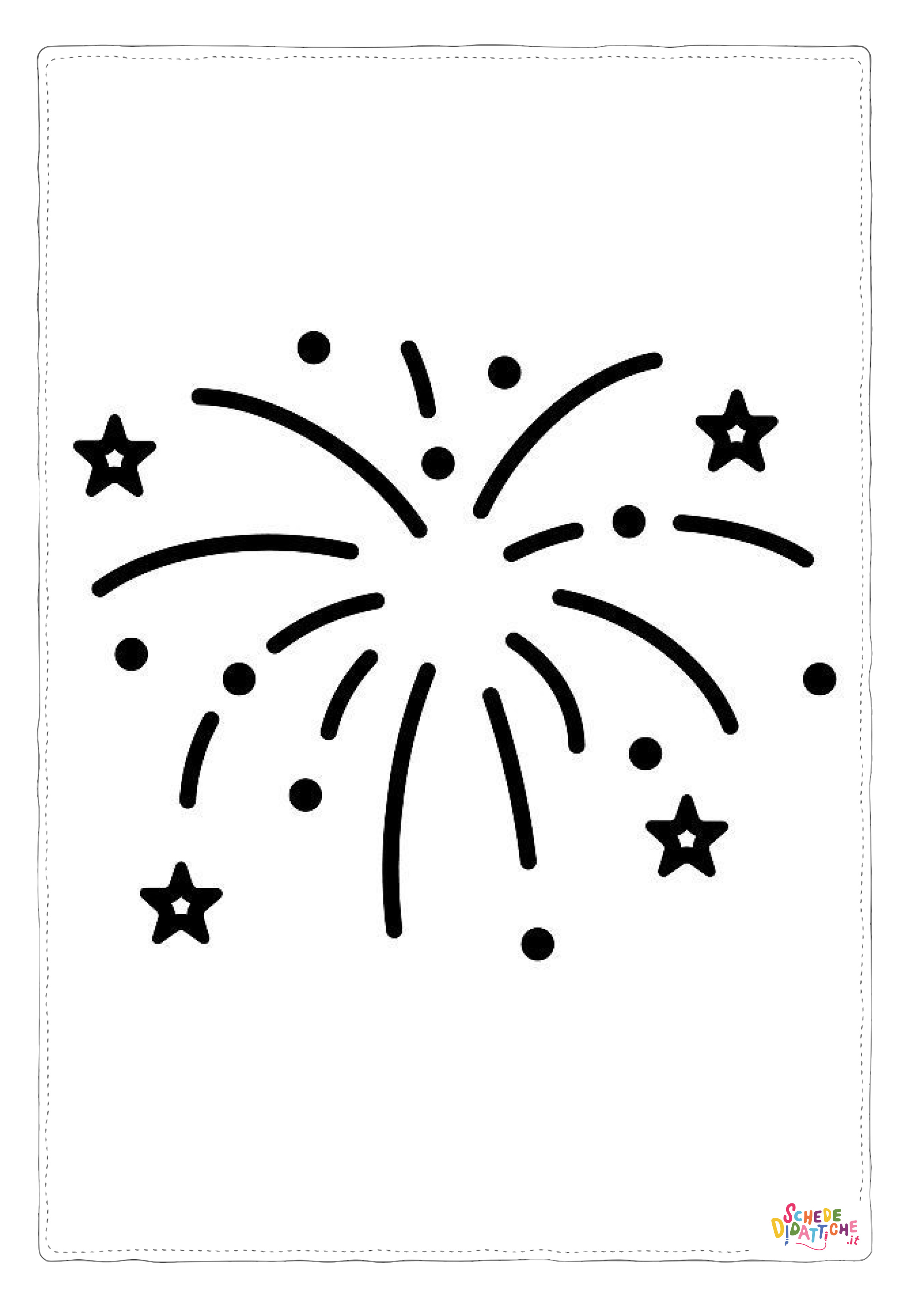 Disegno "Disegno di fuoco d'artificio da stampare e colorare 18" Disegno di fuoco d'artificio da stampare e colorare 18