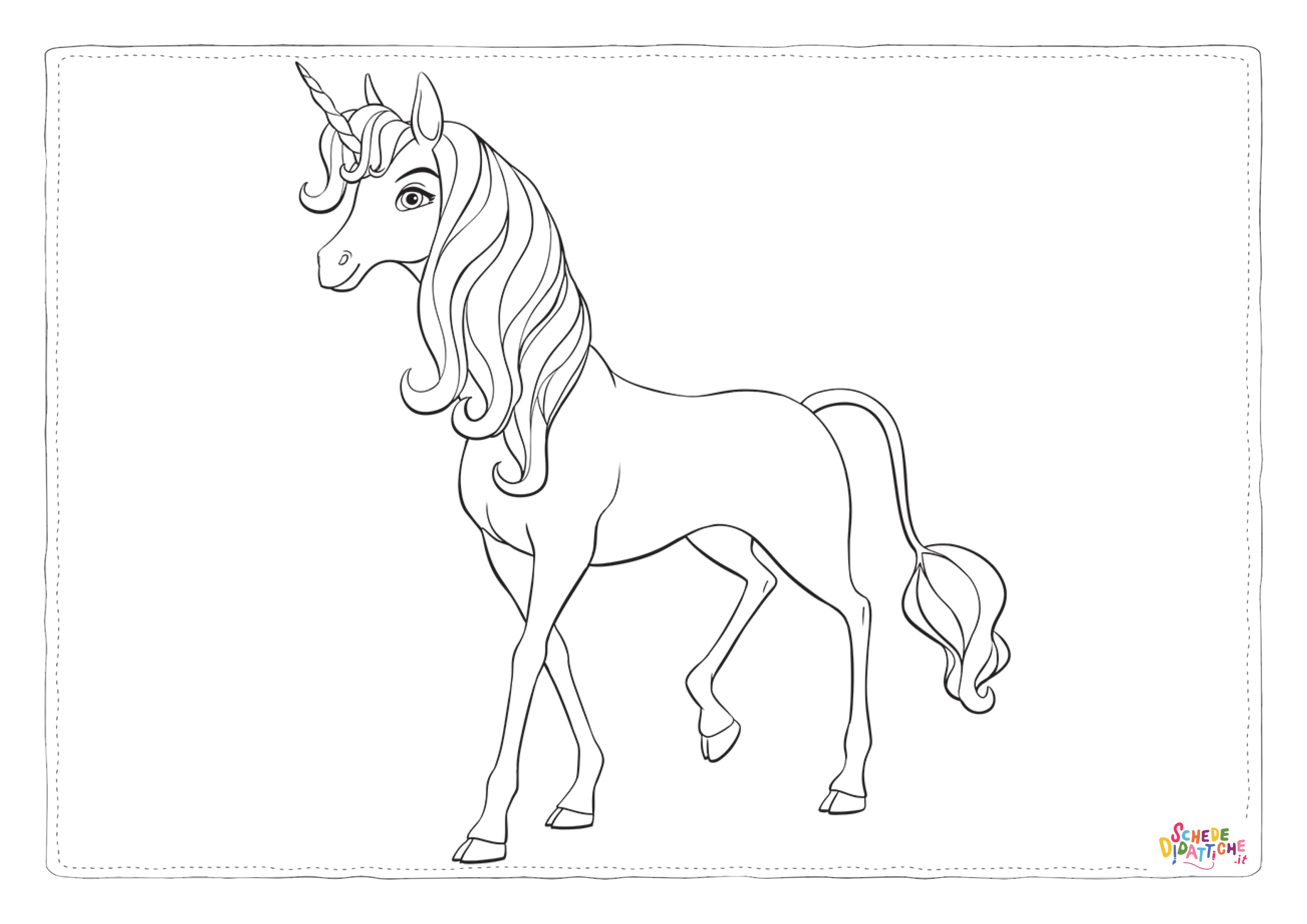 Disegno "Disegno di unicorno da stampare e colorare 168" Disegno di unicorno da stampare e colorare 168