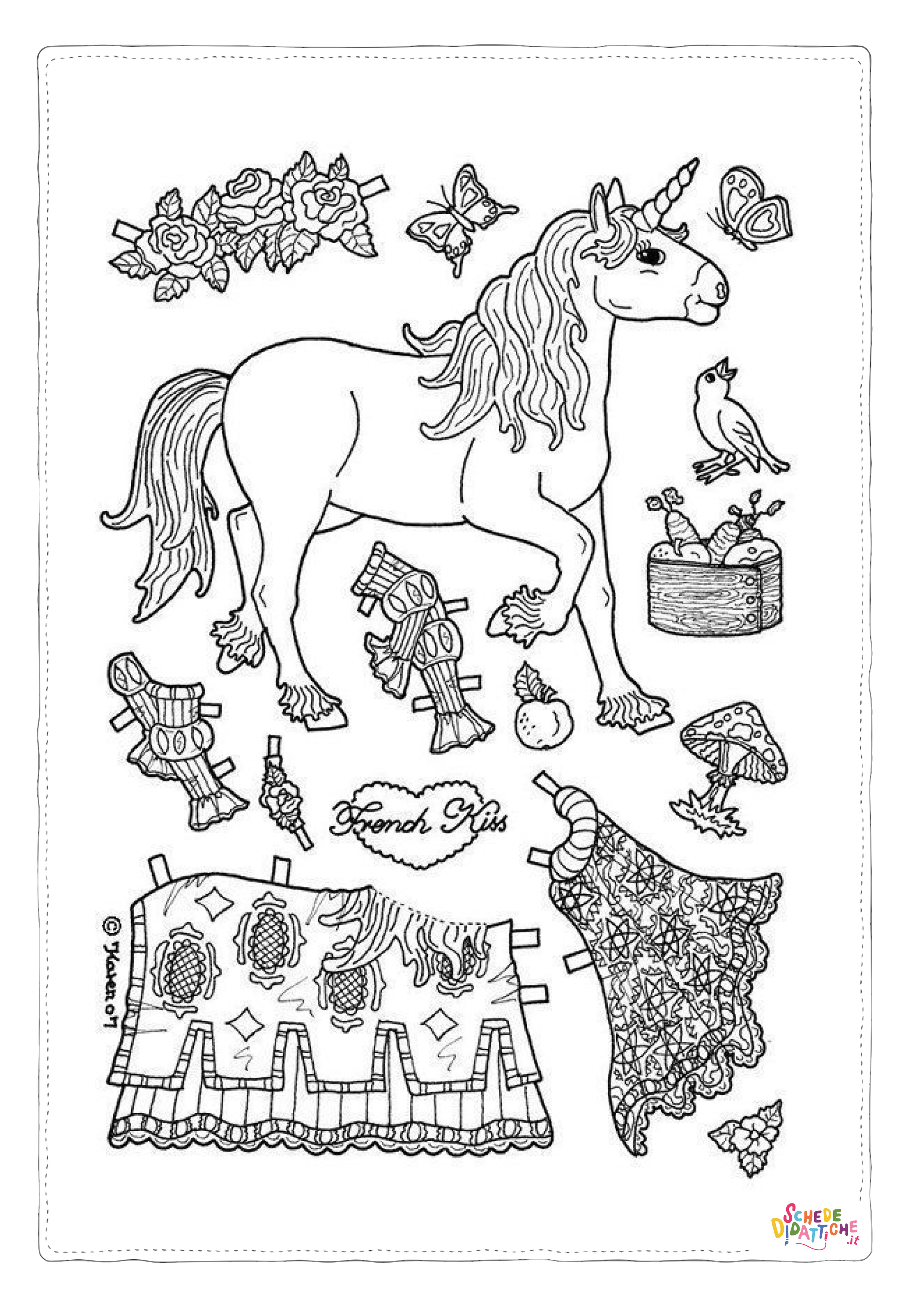 Disegno "Disegno di unicorno da stampare e colorare 86" Disegno di unicorno da stampare e colorare 86