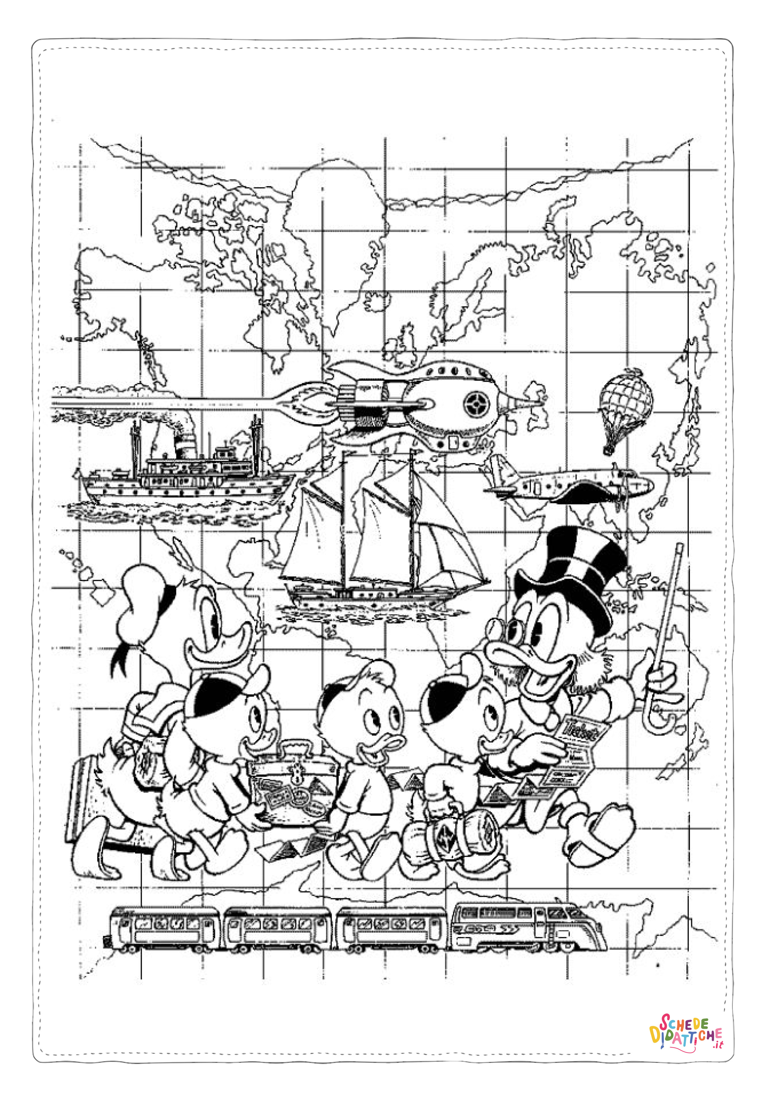 Disegno di Zio Paperone da stampare e colorare 20