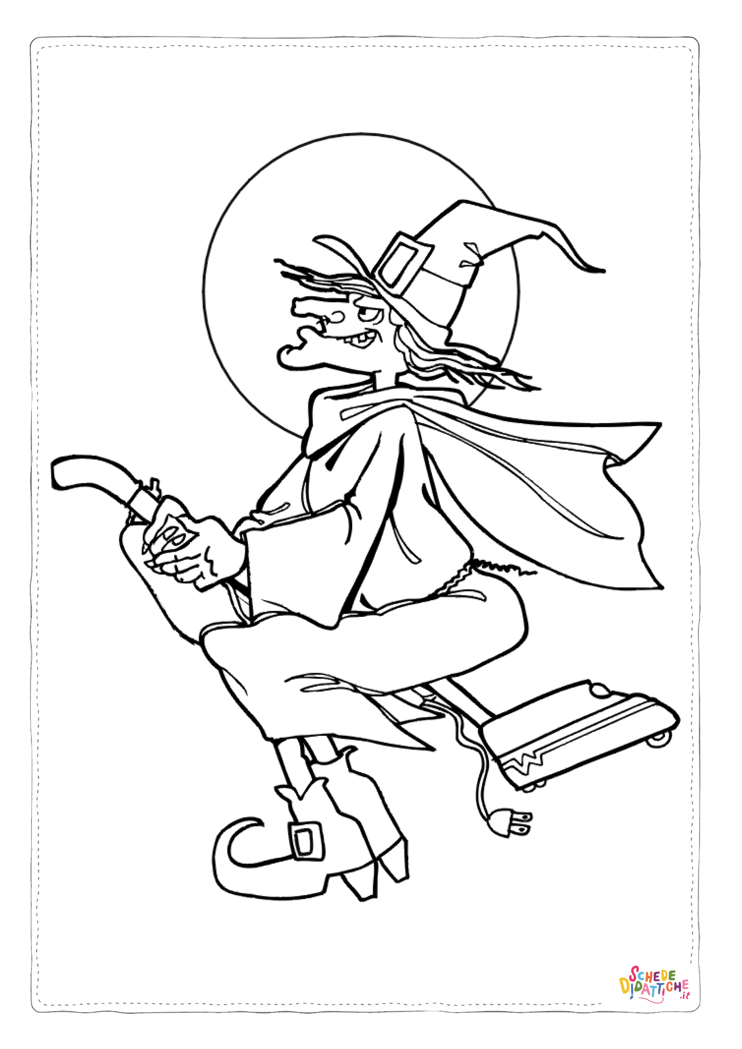 Disegno "Disegno di Befana da stampare e colorare 23" Disegno di Befana da stampare e colorare 23
