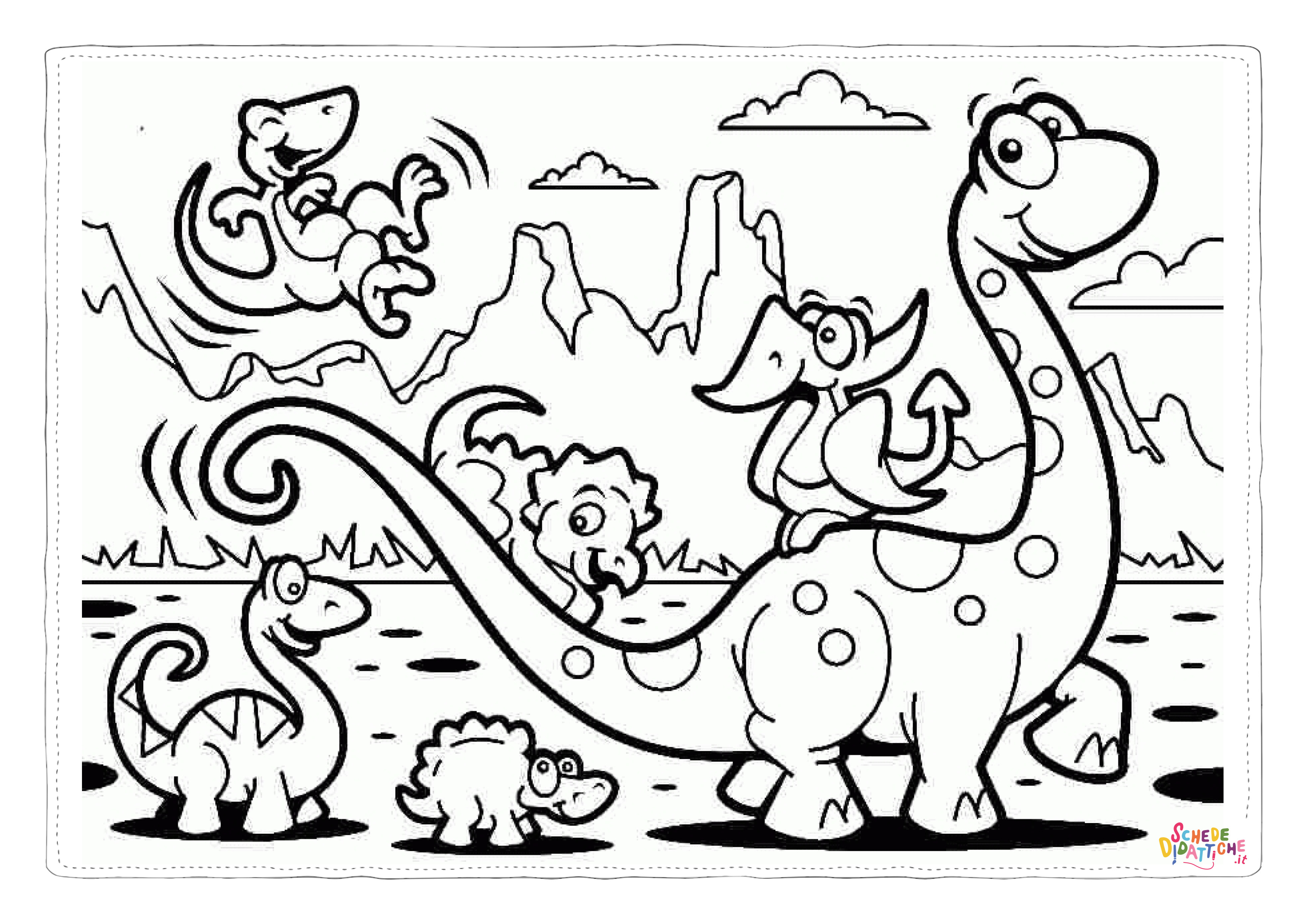 Disegno di Brachiosauro da stampare e colorare 39