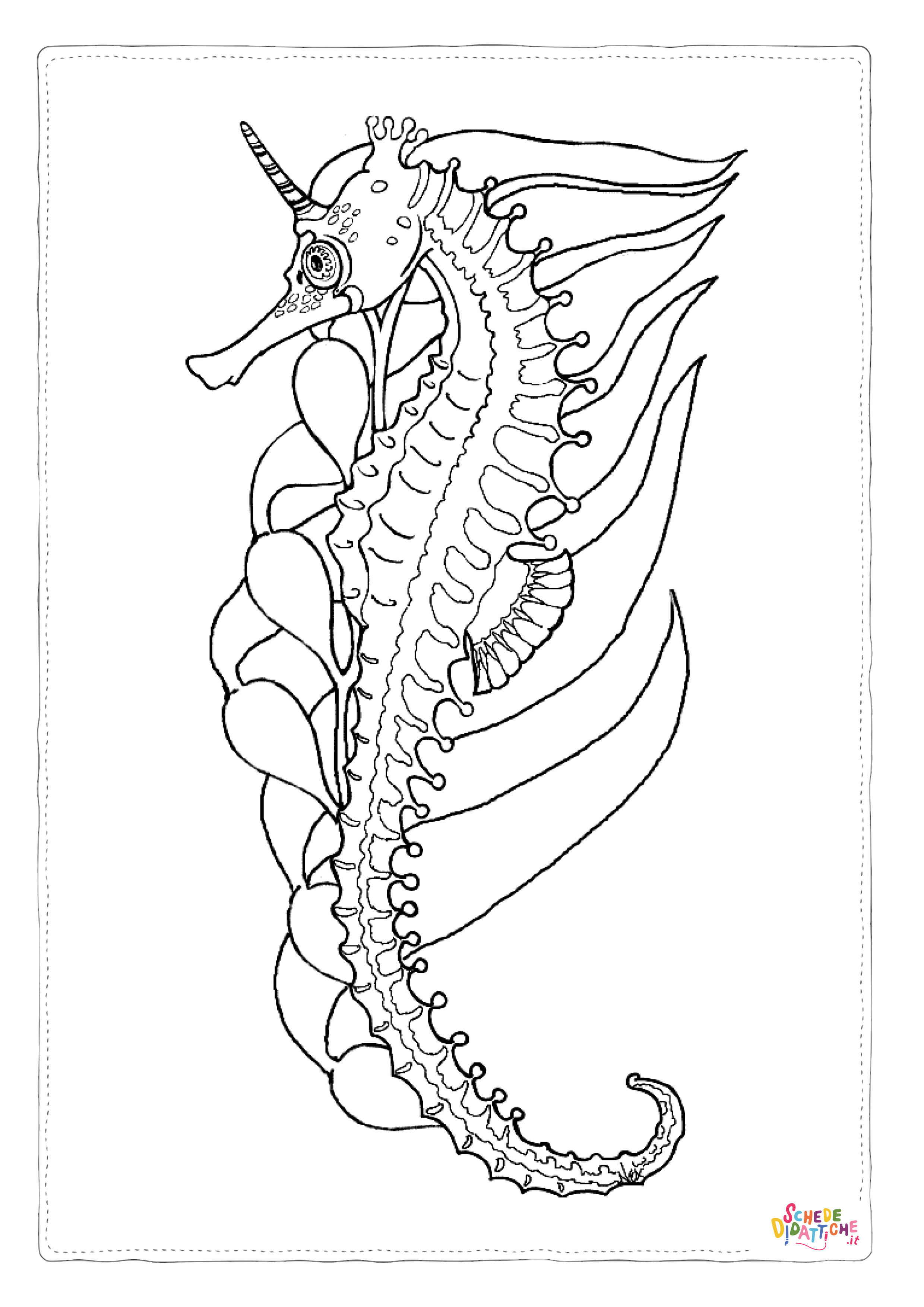 Disegno di cavalluccio marino da stampare e colorare 6