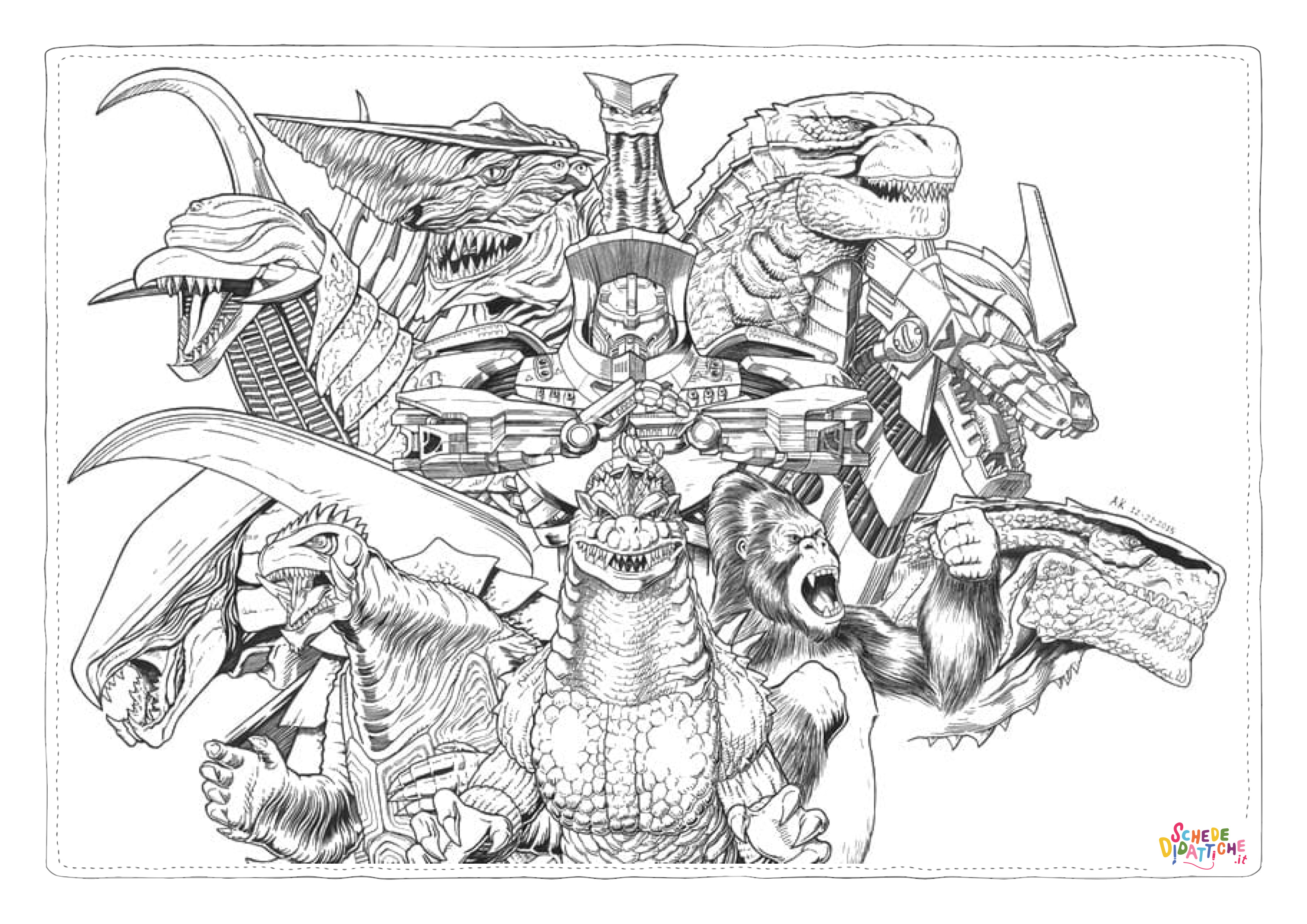 Disegno di Godzilla da stampare e colorare 36