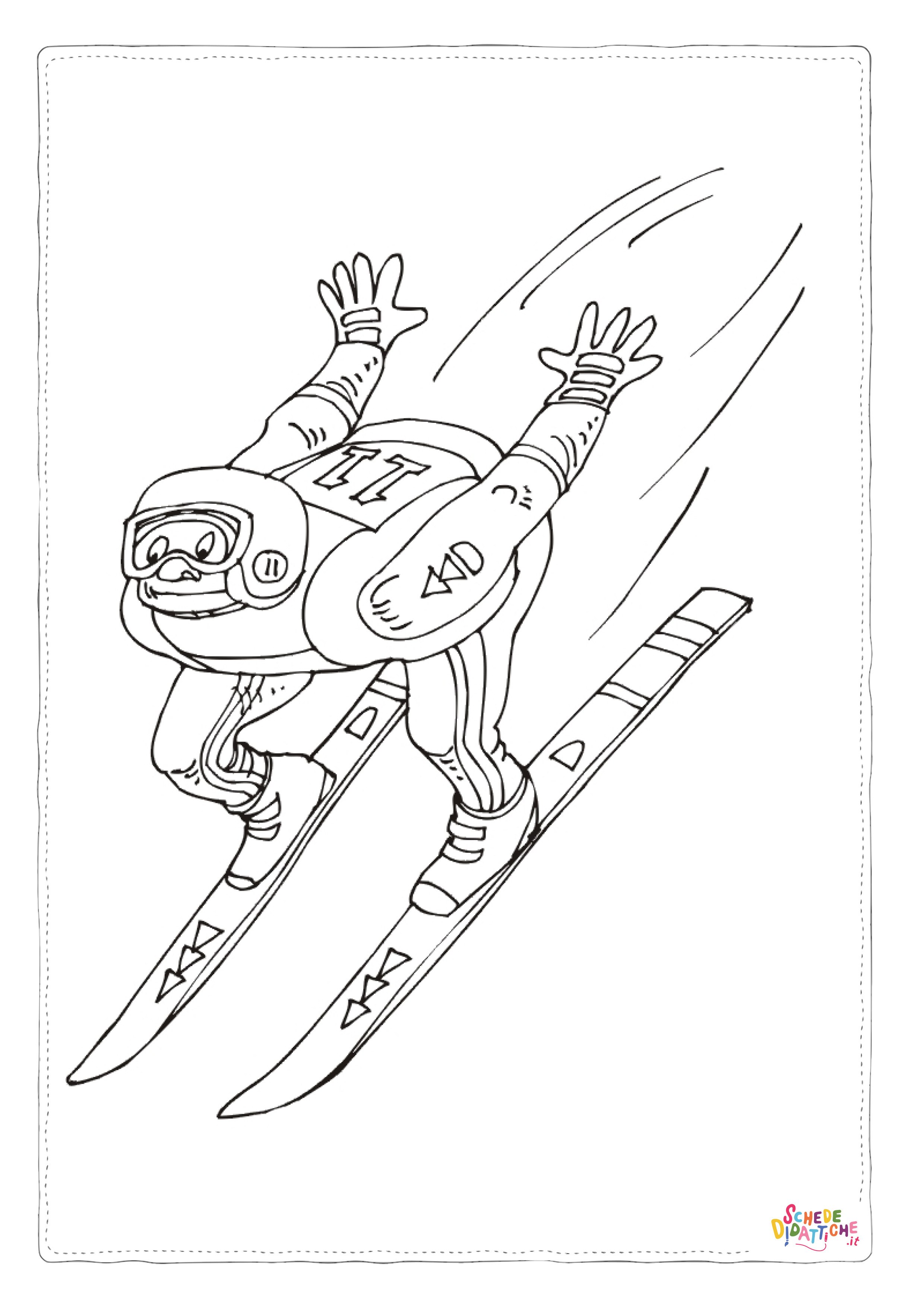 Disegno di sci da stampare e colorare 18