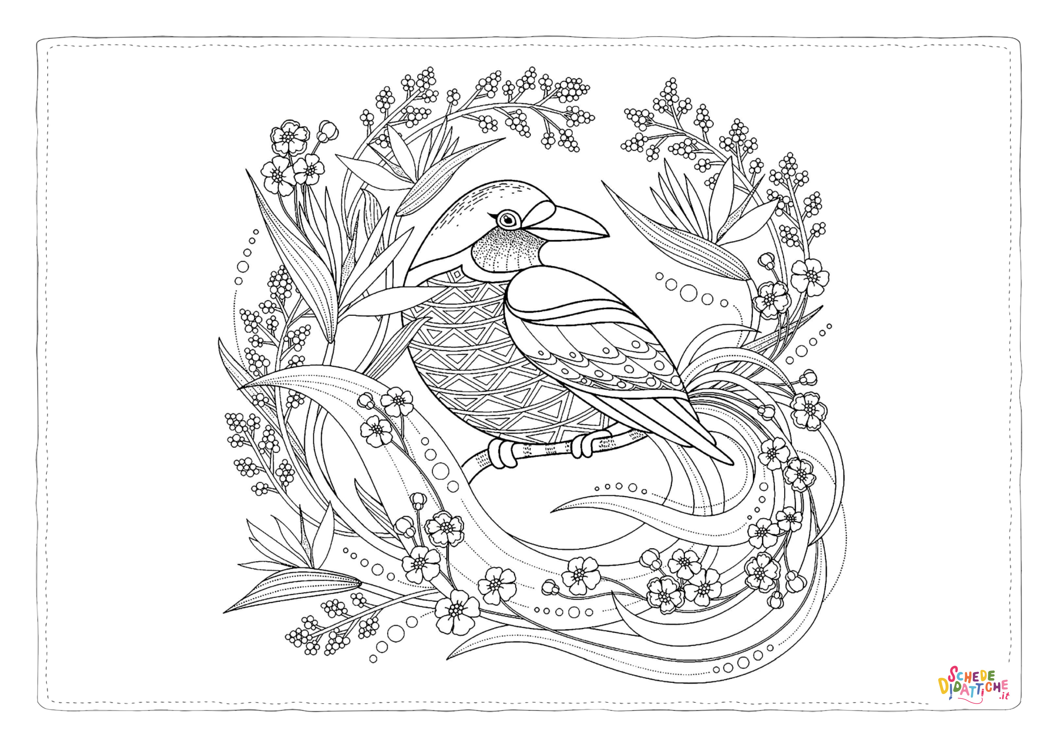 Disegno "Disegno di passero da stampare e colorare 110" Disegno di passero da stampare e colorare 110