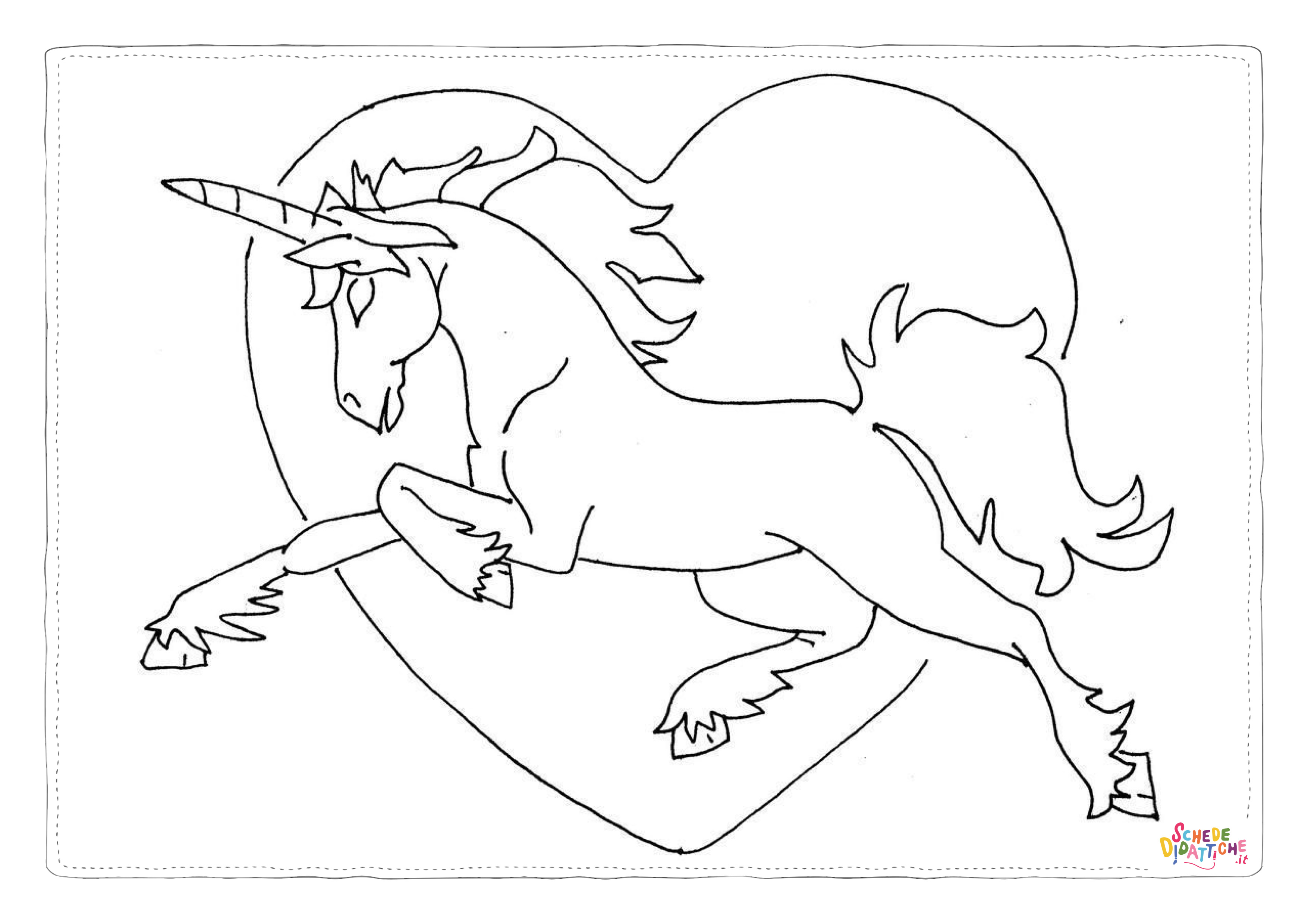Disegno "Disegno di unicorno da stampare e colorare 22" Disegno di unicorno da stampare e colorare 22