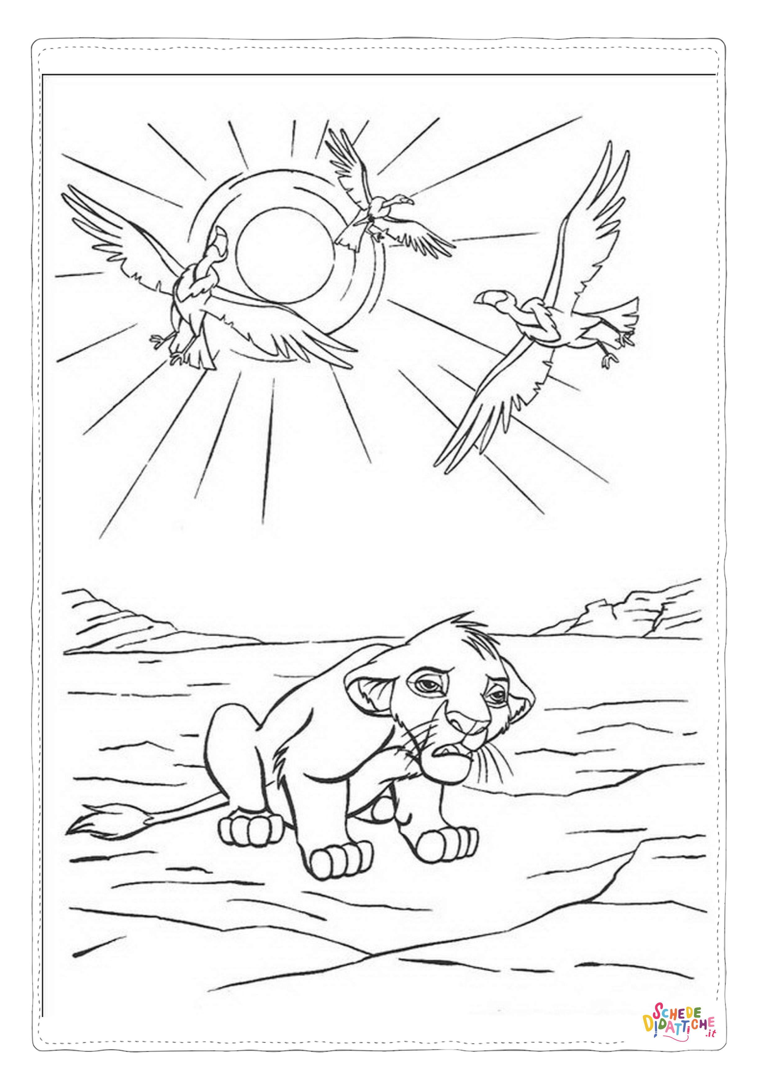 Disegno di Re Leone da stampare e colorare 110