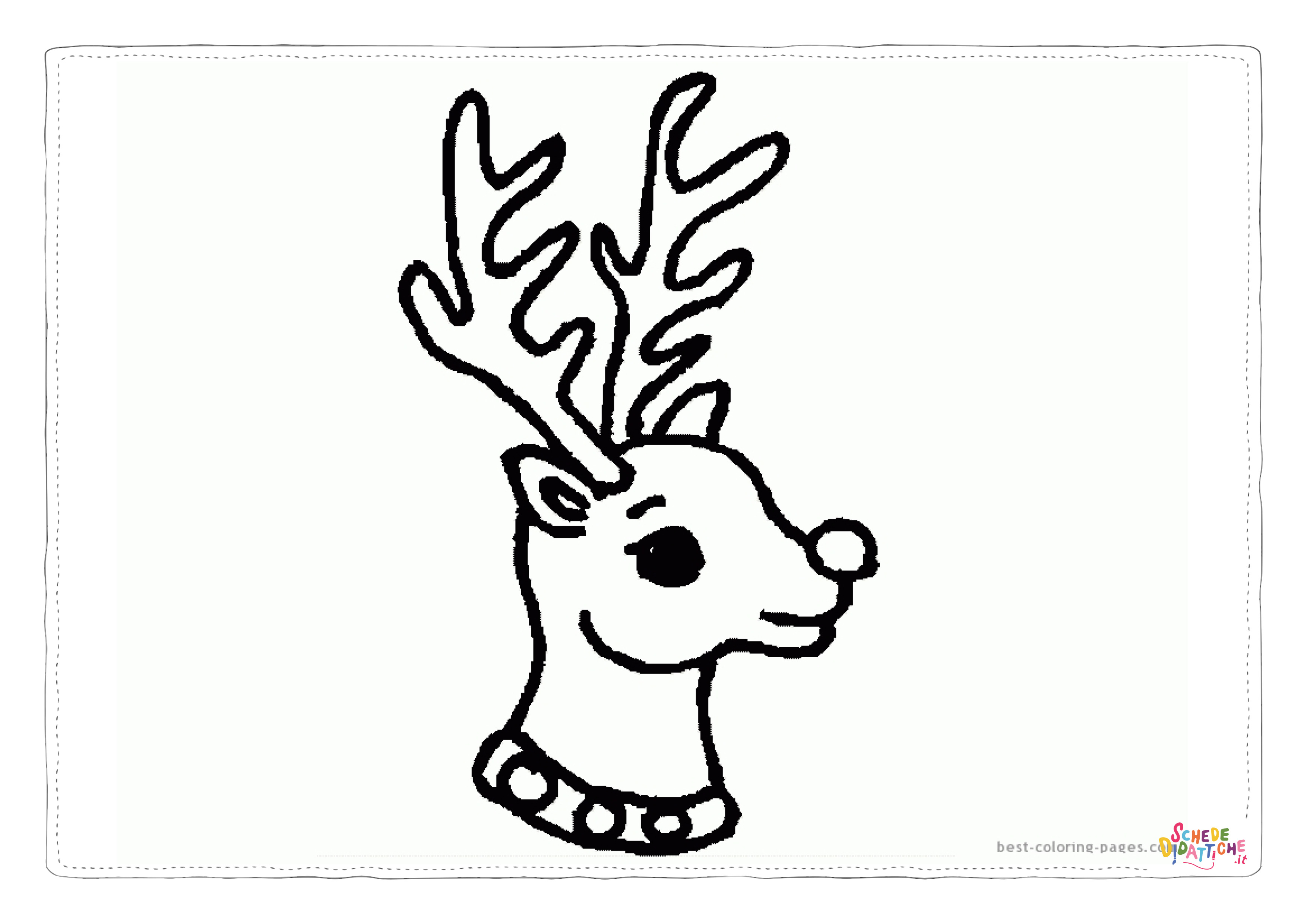 Disegno "Disegno di renna di Natale da stampare e colorare 3" Disegno di renna di Natale da stampare e colorare 3