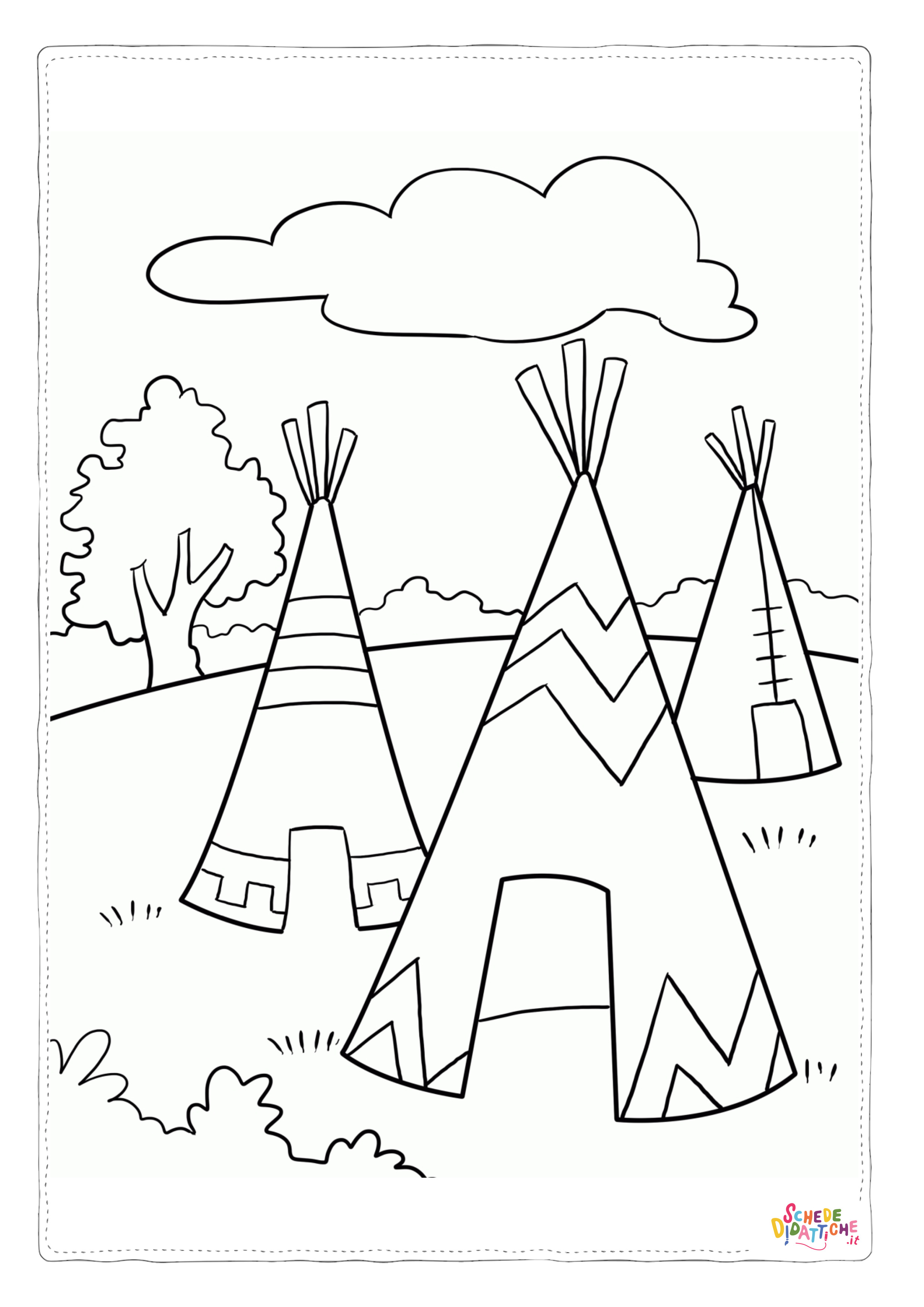 Disegno di Indiani d'America da stampare e colorare 8