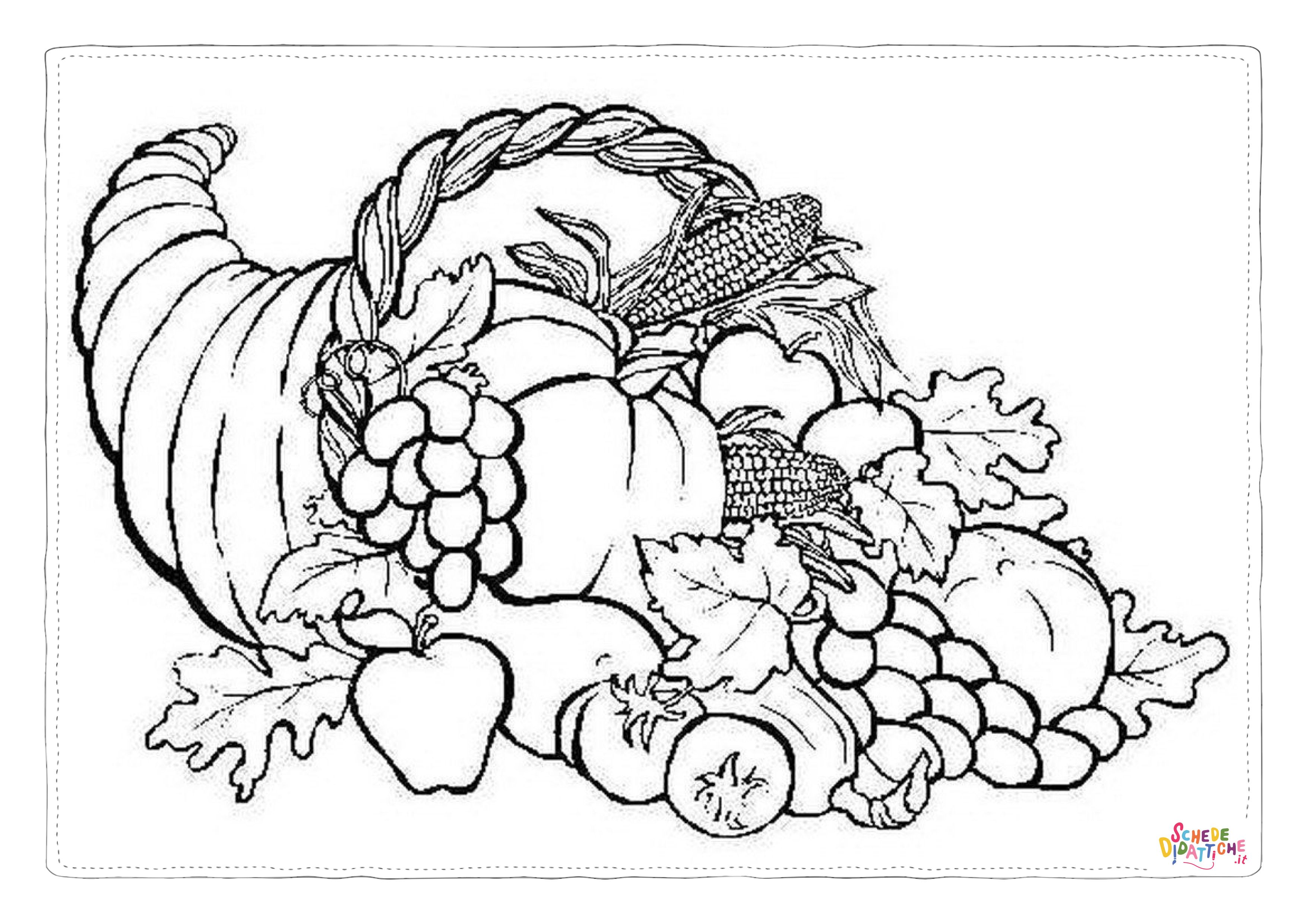 Disegno di cesto di frutta da stampare e colorare 49