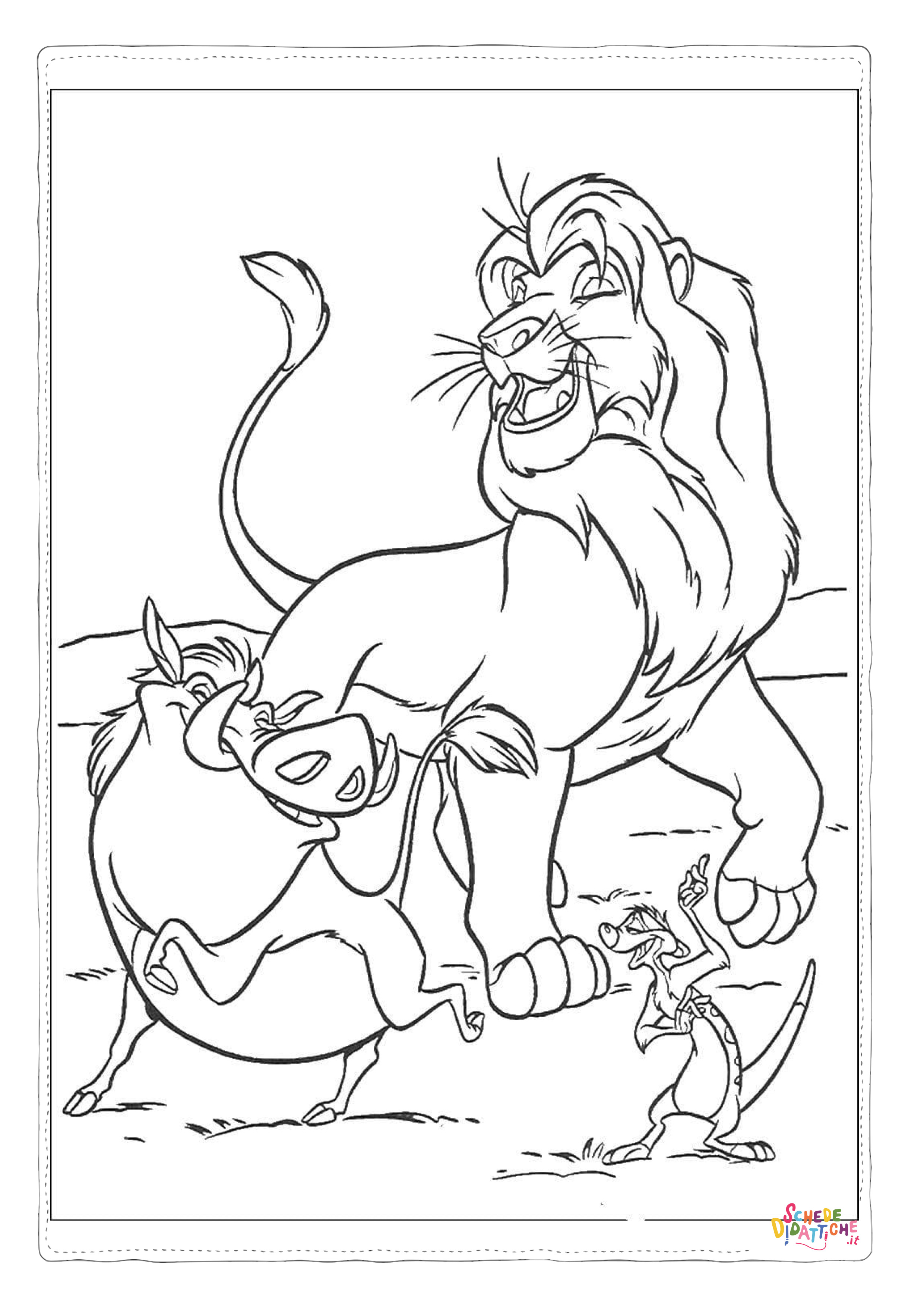 Disegno di Re Leone da stampare e colorare 163