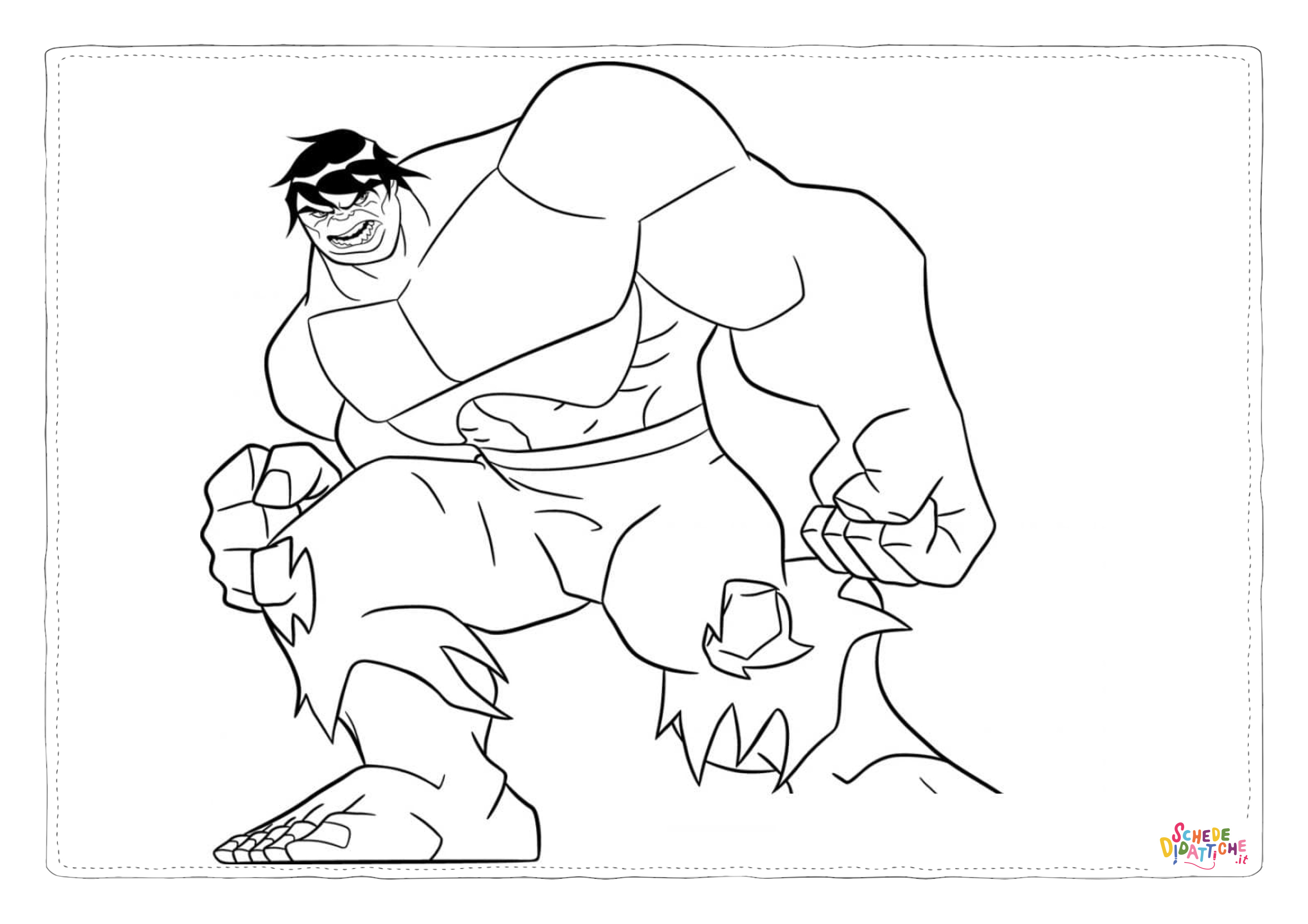 Disegno "Disegno di Hulk da stampare e colorare 112" Disegno di Hulk da stampare e colorare 112
