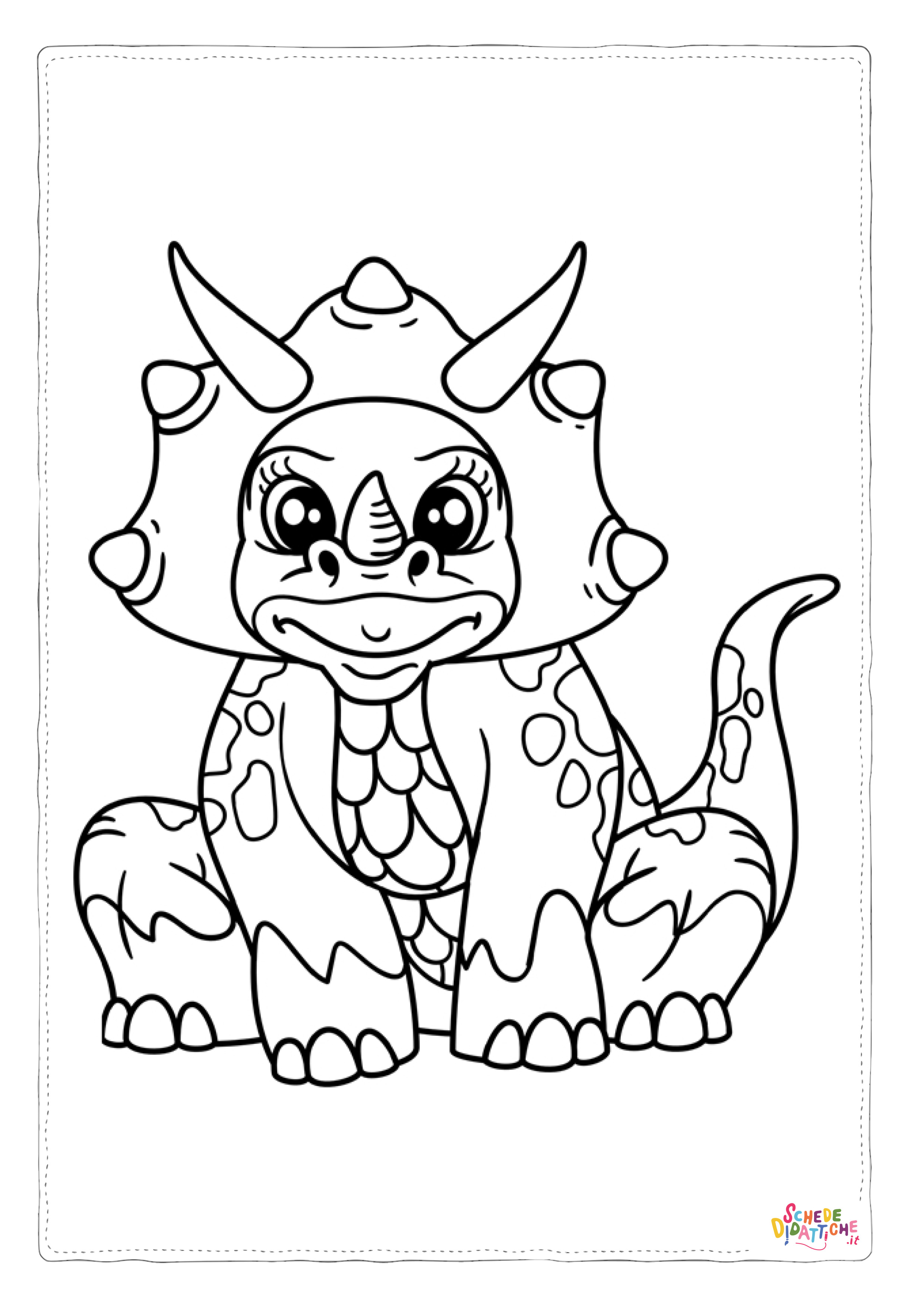 Disegno "Disegno di Triceratopo da stampare e colorare 2" Disegno di Triceratopo da stampare e colorare 2