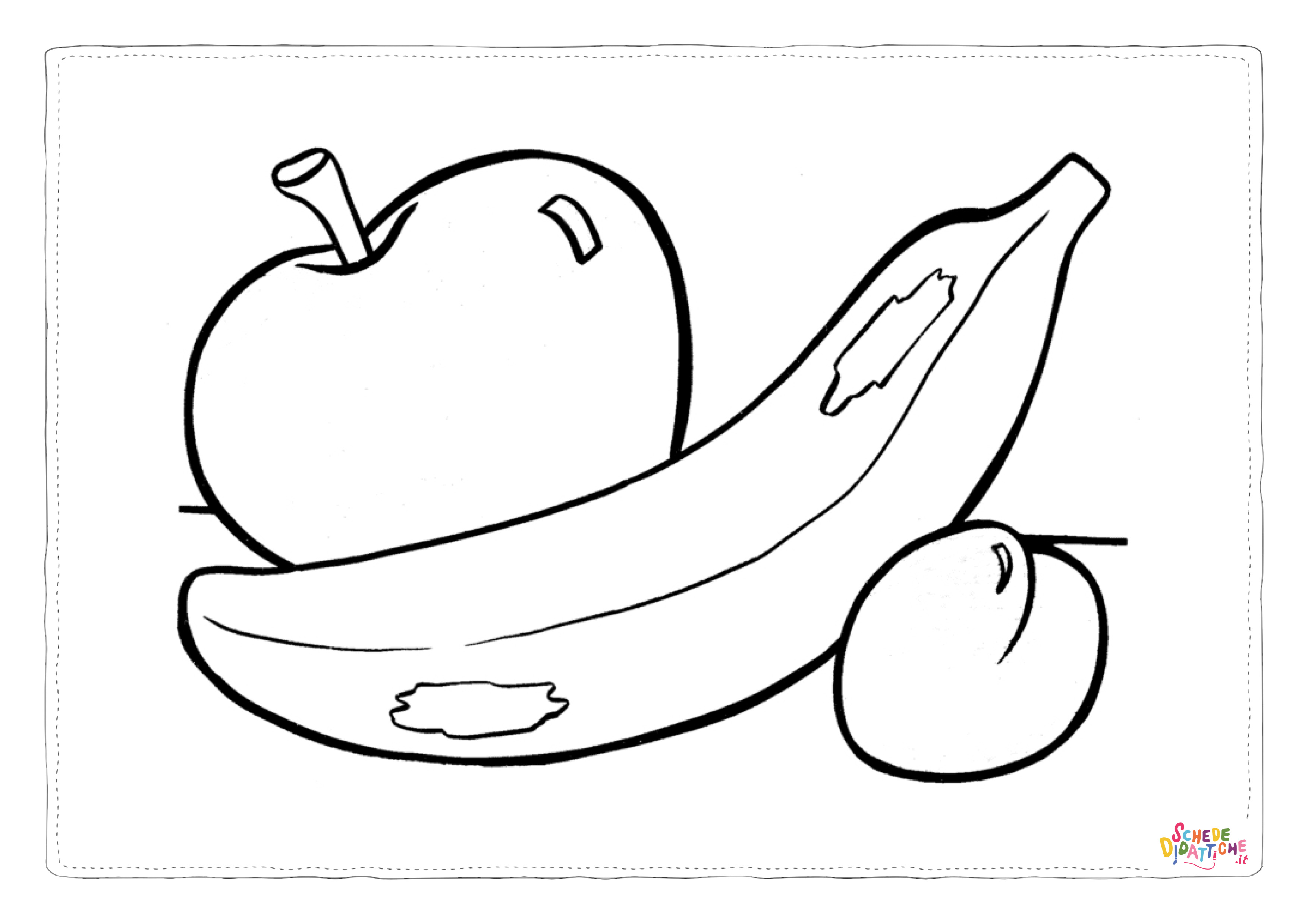 Disegno "Disegno di banana da stampare e colorare" Disegno di banana da stampare e colorare