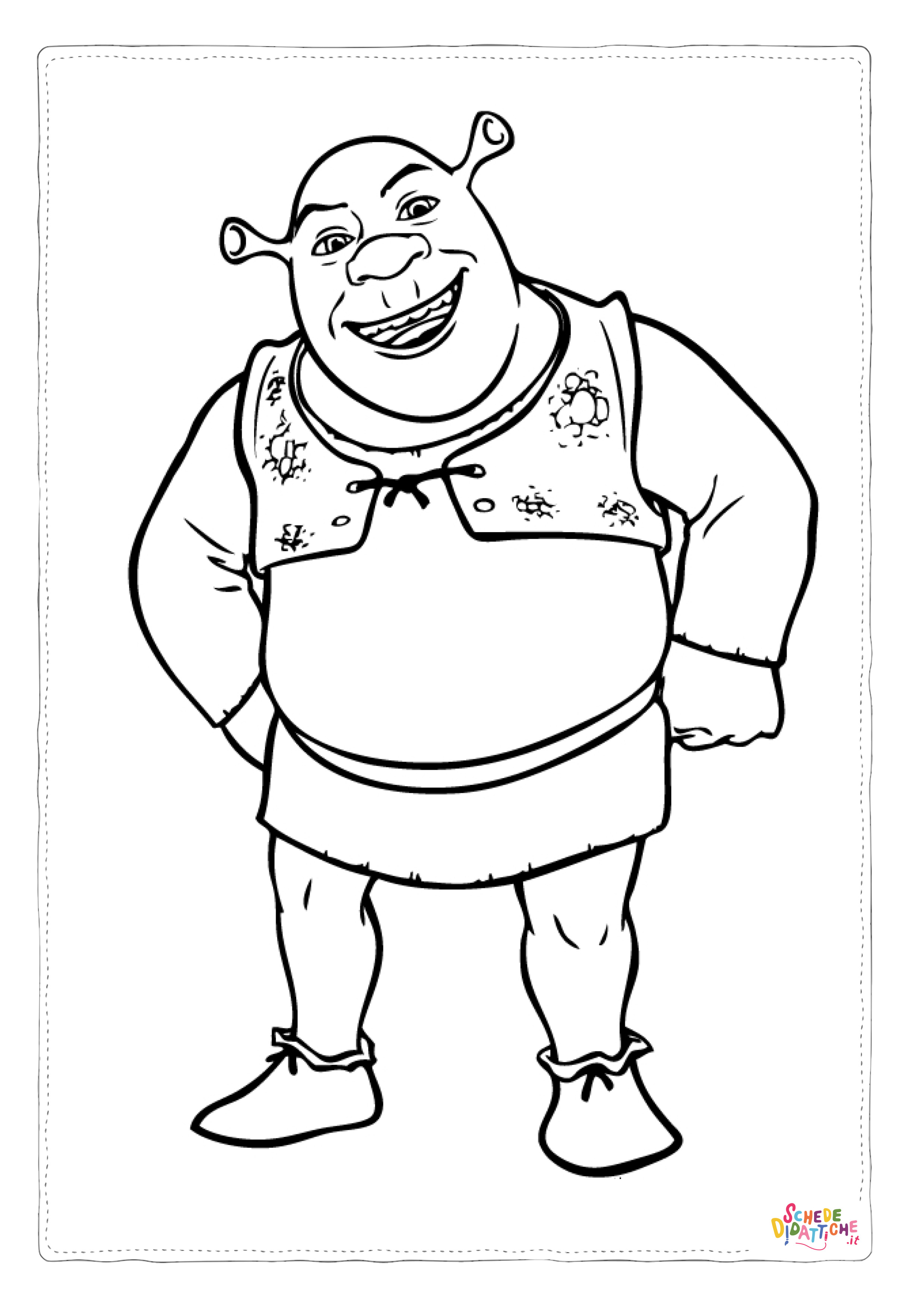 Disegno "Disegno di Shrek da stampare e colorare 16" Disegno di Shrek da stampare e colorare 16