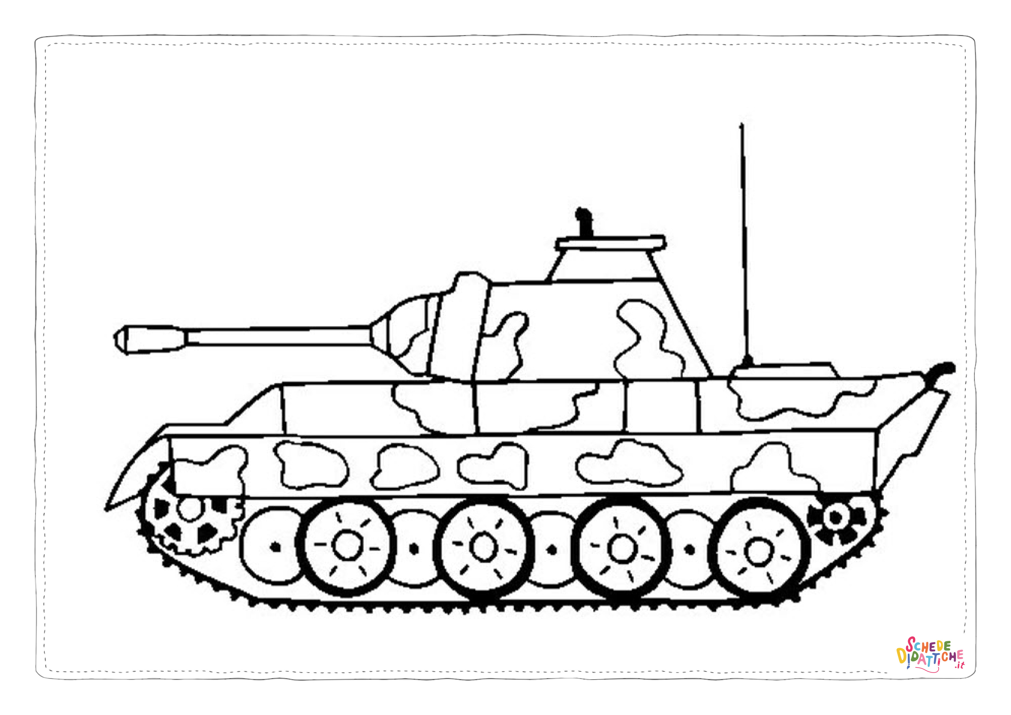 Disegno di carro armato da stampare e colorare 34