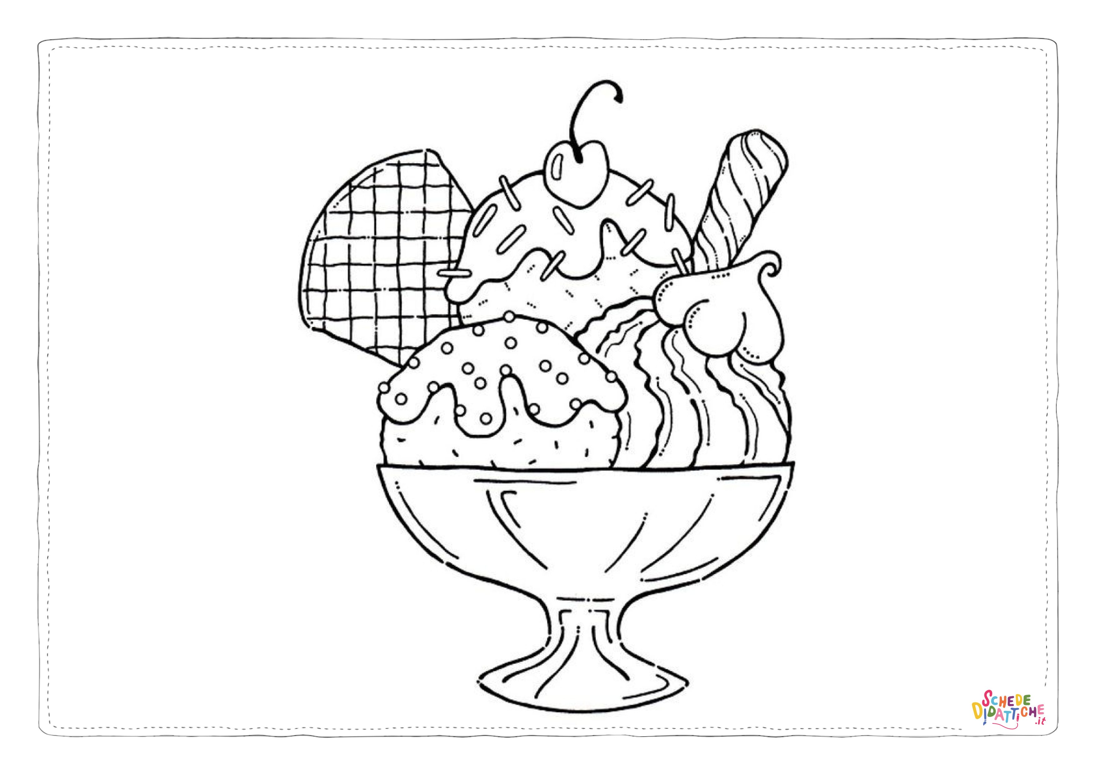 Disegno "Disegno di gelato da stampare e colorare 6" Disegno di gelato da stampare e colorare 6