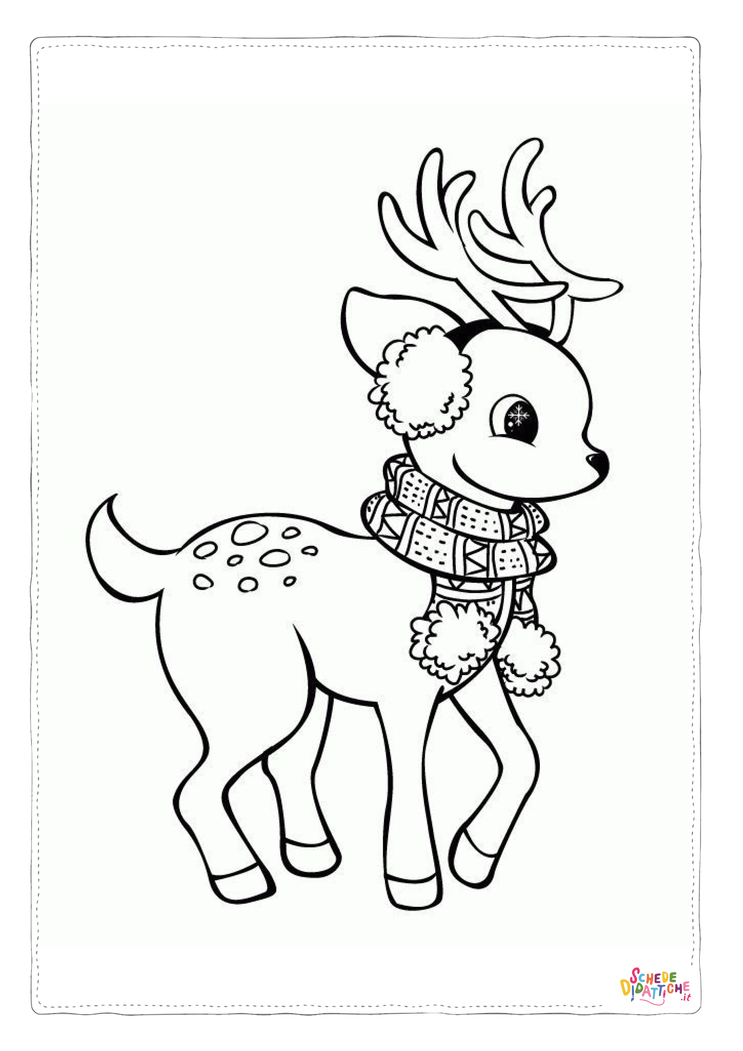 Disegno di renna di Natale da stampare e colorare 11