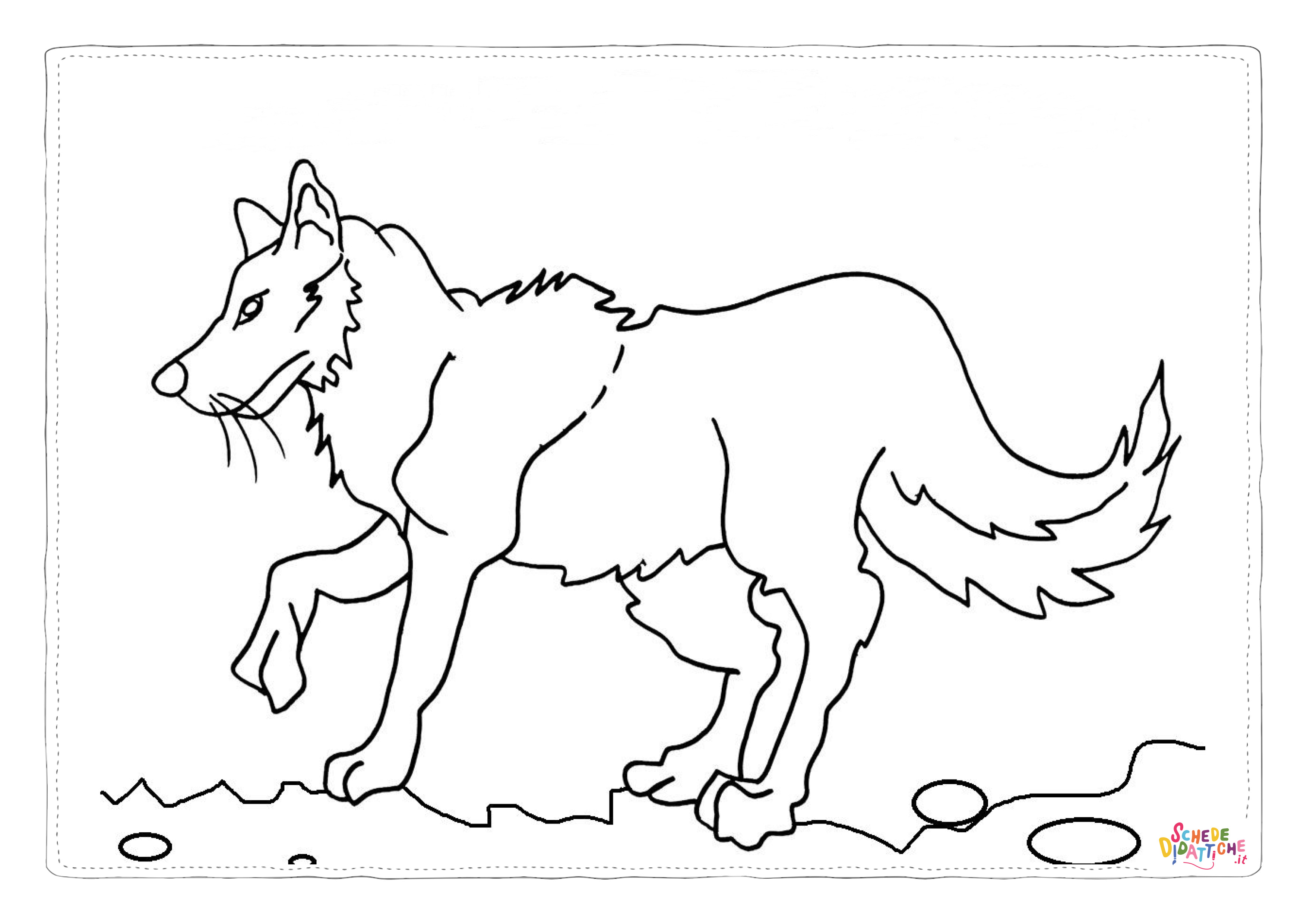 Disegno di lupo da stampare e colorare 54
