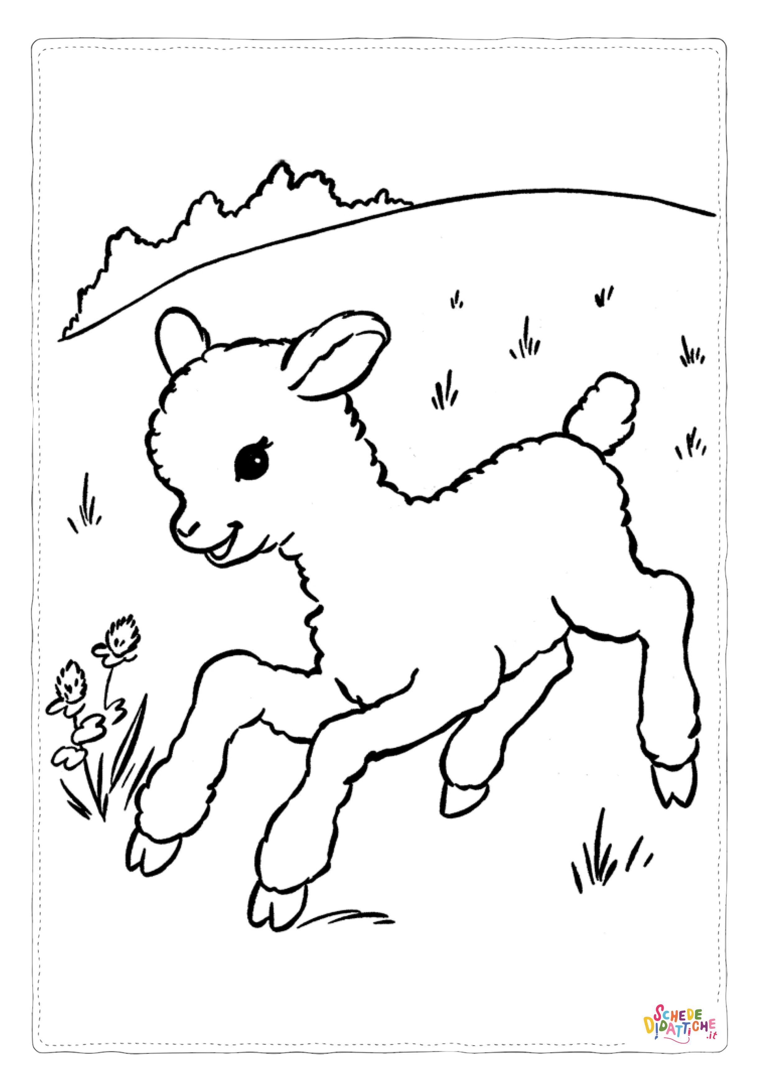 Disegno "Disegno di pecora da stampare e colorare 6" Disegno di pecora da stampare e colorare 6