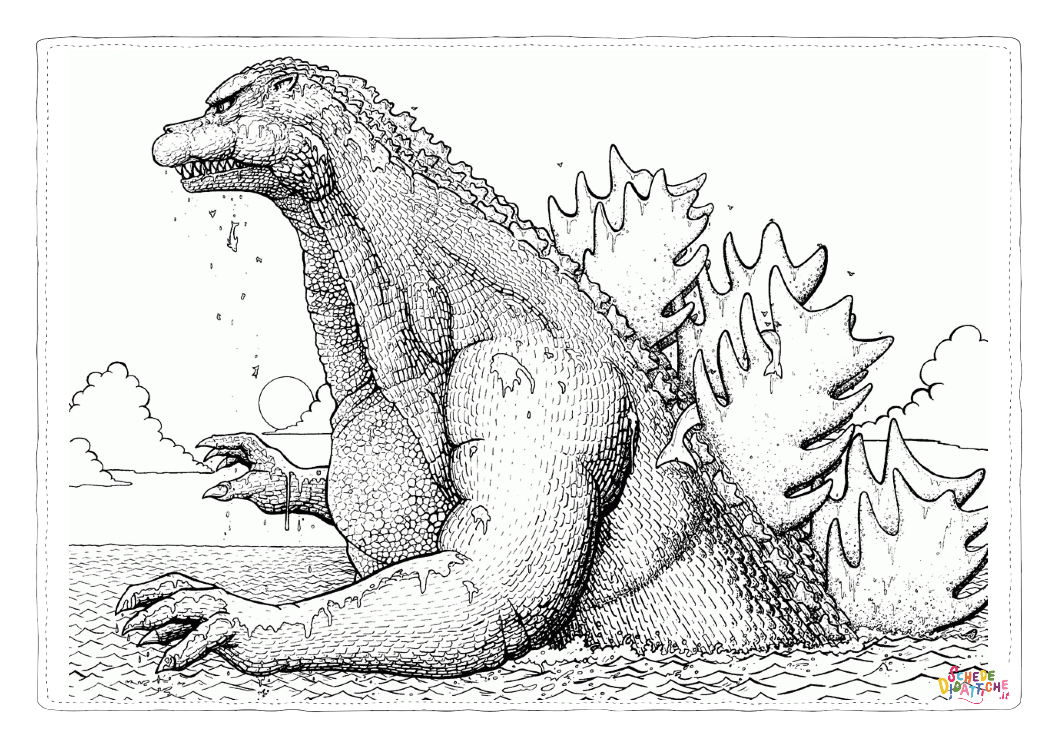 Disegno di Godzilla da stampare e colorare 24
