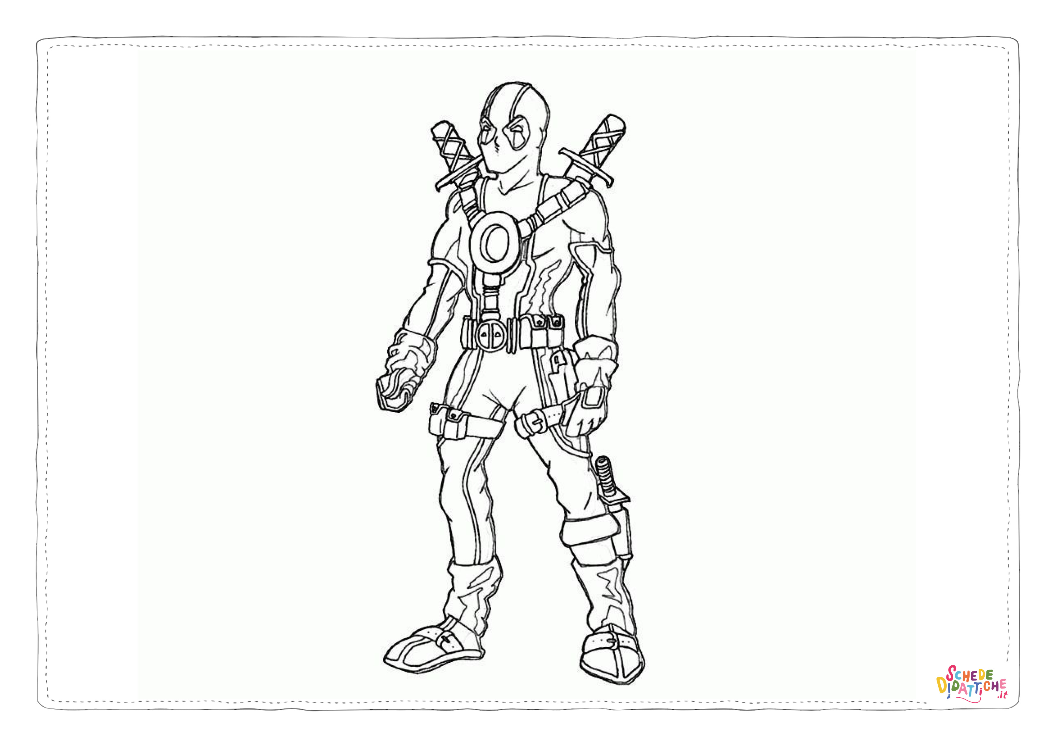 Disegno "Disegno di Deadpool da stampare e colorare 10" Disegno di Deadpool da stampare e colorare 10