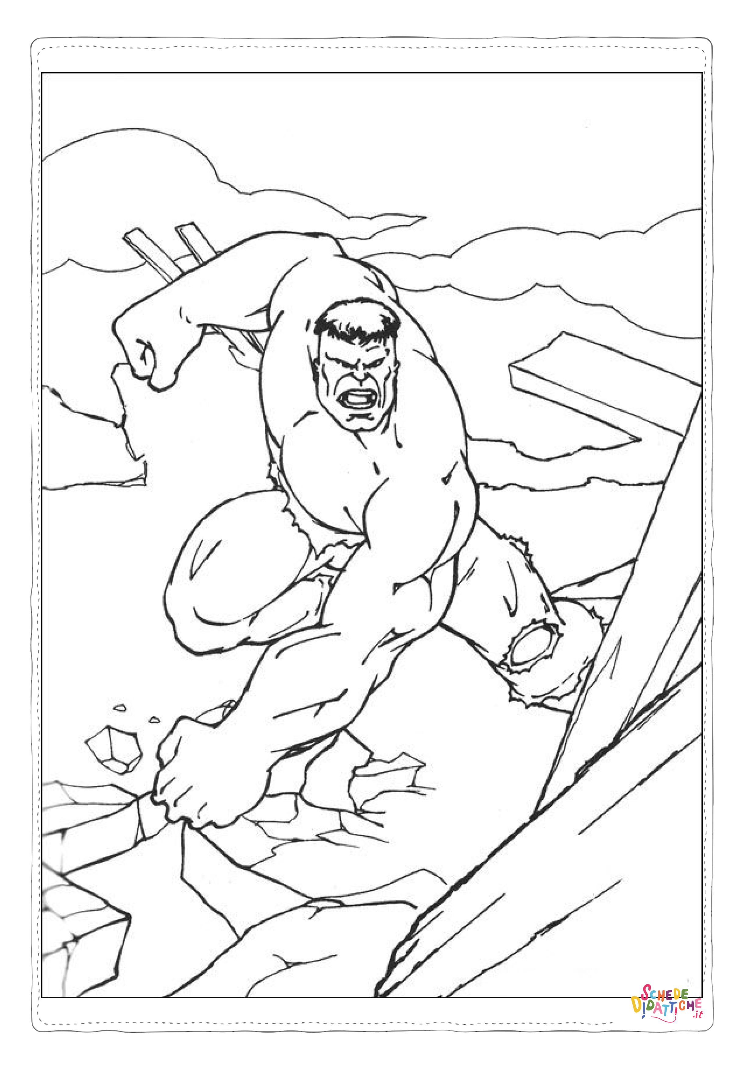 Disegno "Disegno di Hulk da stampare e colorare 20" Disegno di Hulk da stampare e colorare 20