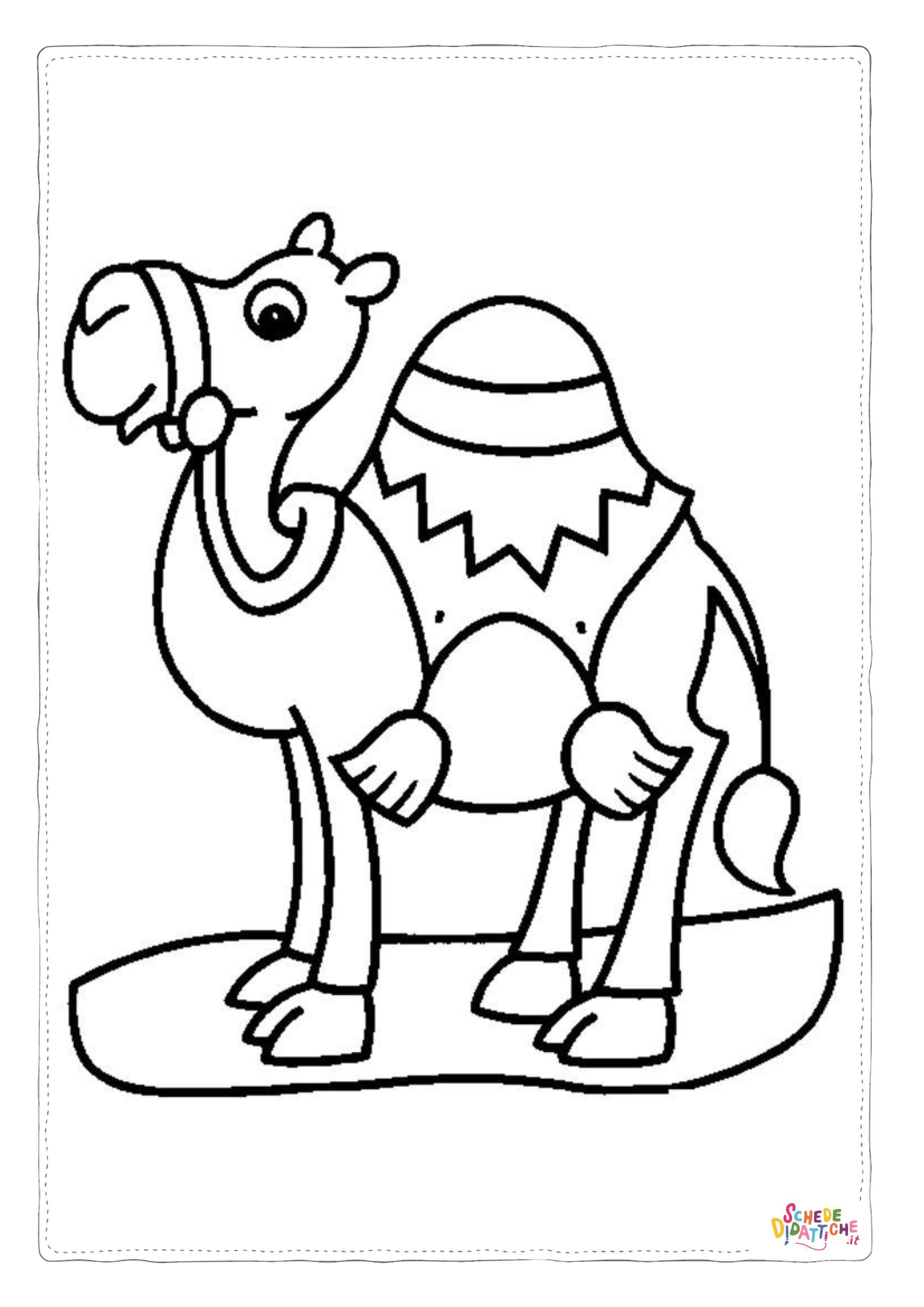 Disegno "Disegno di dromedario da stampare e colorare 4" Disegno di dromedario da stampare e colorare 4